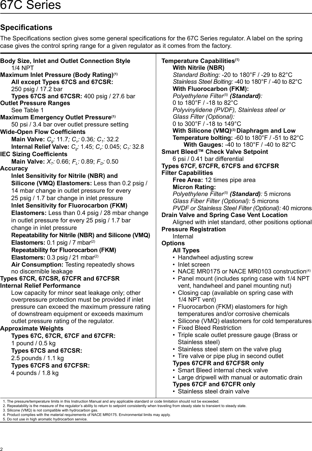 Page 2 of 12 - Emerson Emerson-67C-Series-Instrument-Supply-Regulators-Instruction-Manual-  Emerson-67c-series-instrument-supply-regulators-instruction-manual