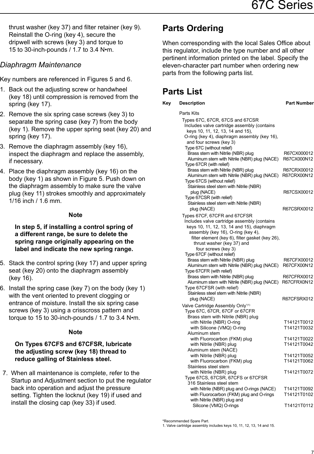 Page 7 of 12 - Emerson Emerson-67C-Series-Instrument-Supply-Regulators-Instruction-Manual-  Emerson-67c-series-instrument-supply-regulators-instruction-manual