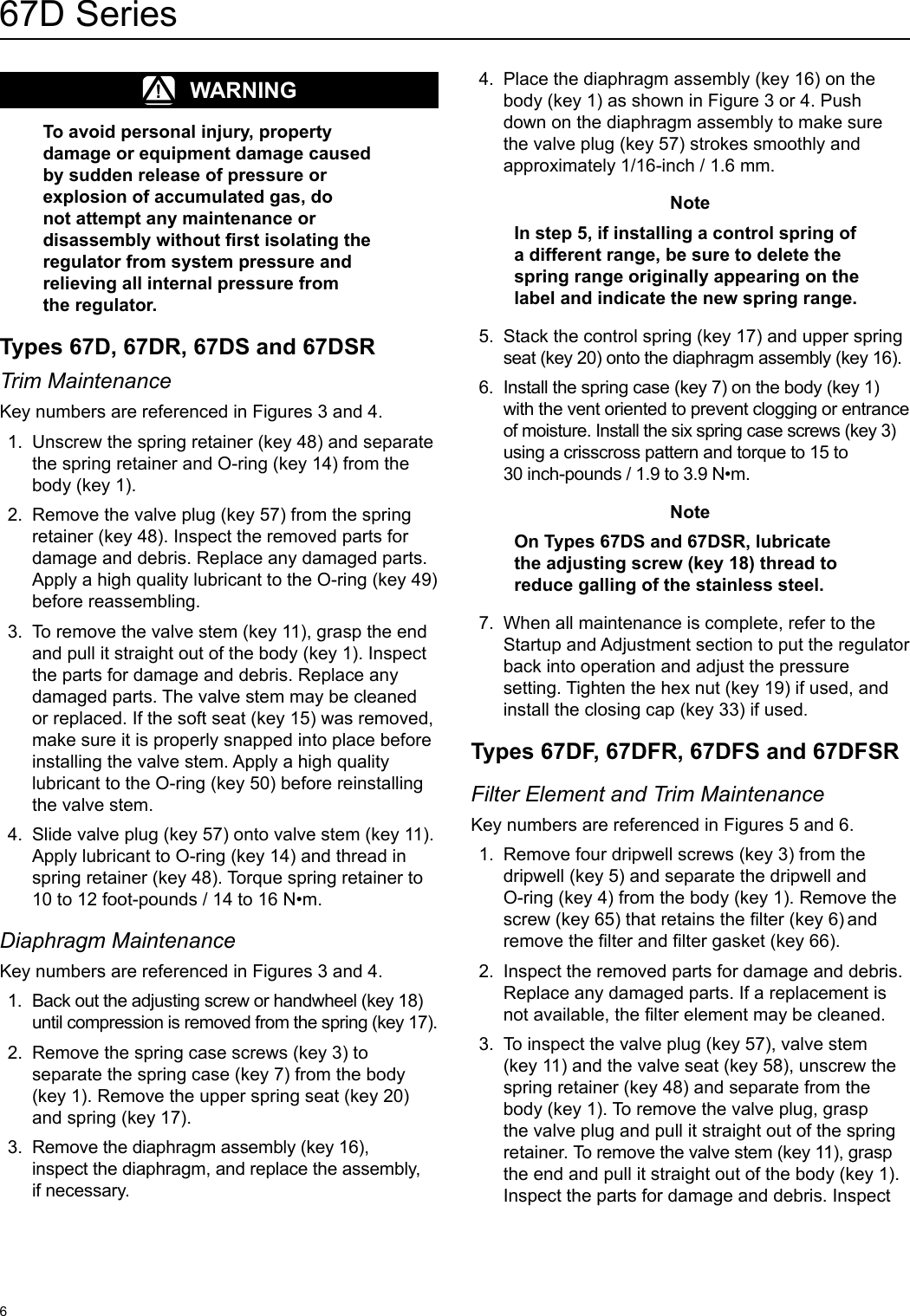 Page 6 of 12 - Emerson Emerson-67D-Series-Pressure-Reducing-Regulators-Instruction-Manual-  Emerson-67d-series-pressure-reducing-regulators-instruction-manual