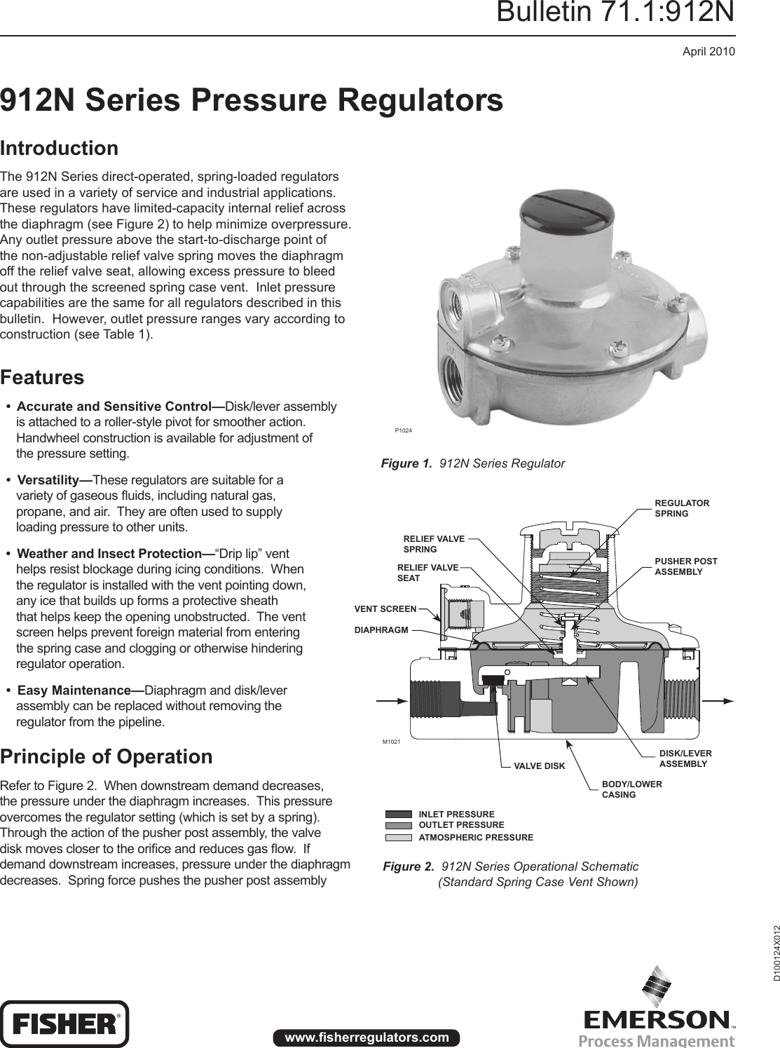 Page 1 of 4 - Emerson Emerson-912N-Series-Pressure-Regulators-Data-Sheet-  Emerson-912n-series-pressure-regulators-data-sheet