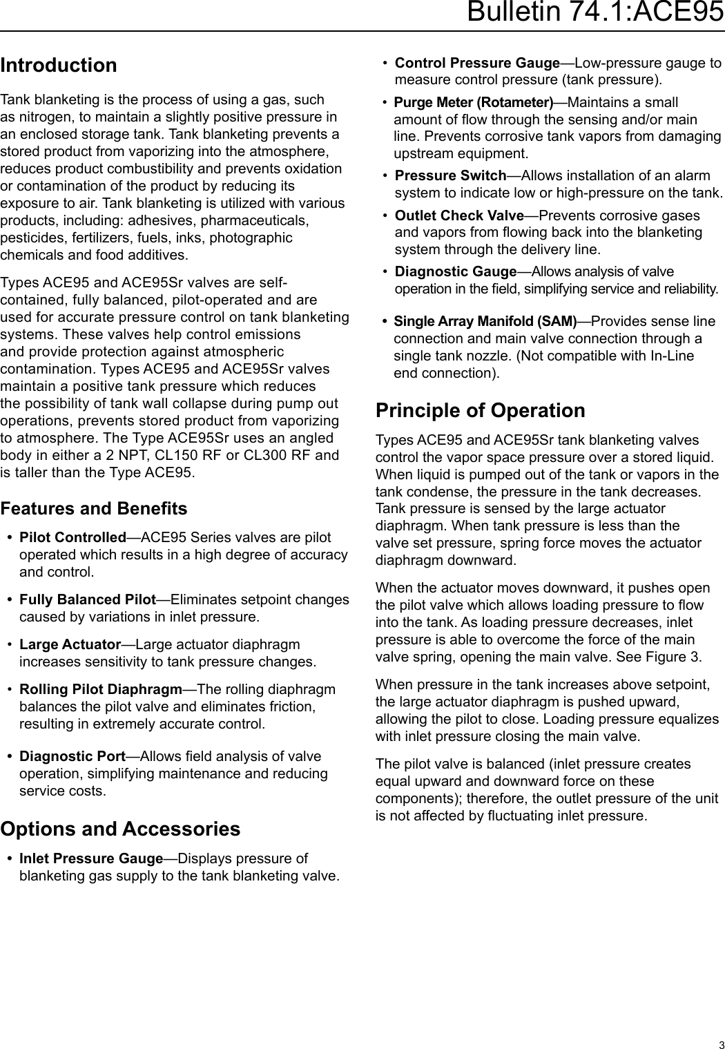 Page 3 of 12 - Emerson Emerson-Ace95-Vapor-Saver-Tank-Blanketing-Valve-Data-Sheet-  Emerson-ace95-vapor-saver-tank-blanketing-valve-data-sheet