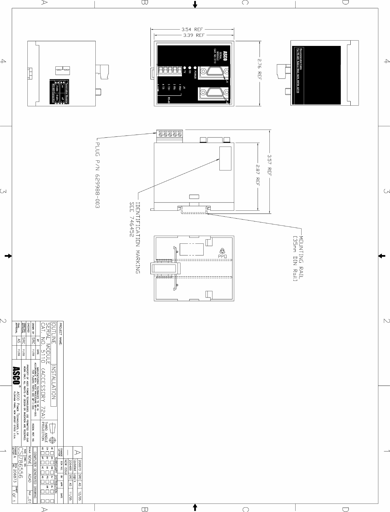 Page 2 of 8 - Emerson Emerson-Asco-5110-Serial-Interface-Module-Acc-72A-Installation-Manual- 240d0  Emerson-asco-5110-serial-interface-module-acc-72a-installation-manual