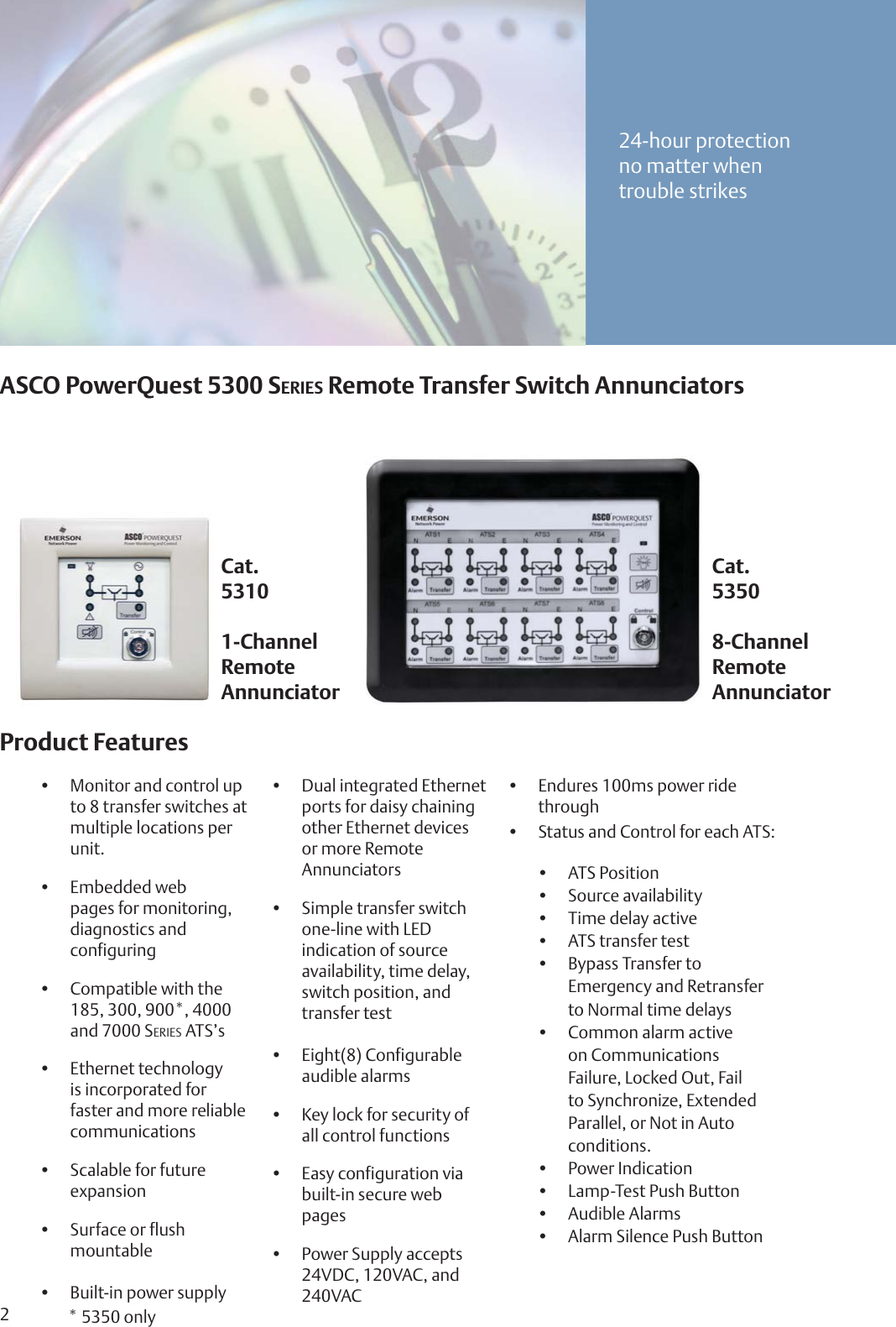 Page 2 of 8 - Emerson Emerson-Asco-5350-Eight-Channel-Remote-Annunciator-Brochures-And-Data-Sheets- 3146_R4  Emerson-asco-5350-eight-channel-remote-annunciator-brochures-and-data-sheets