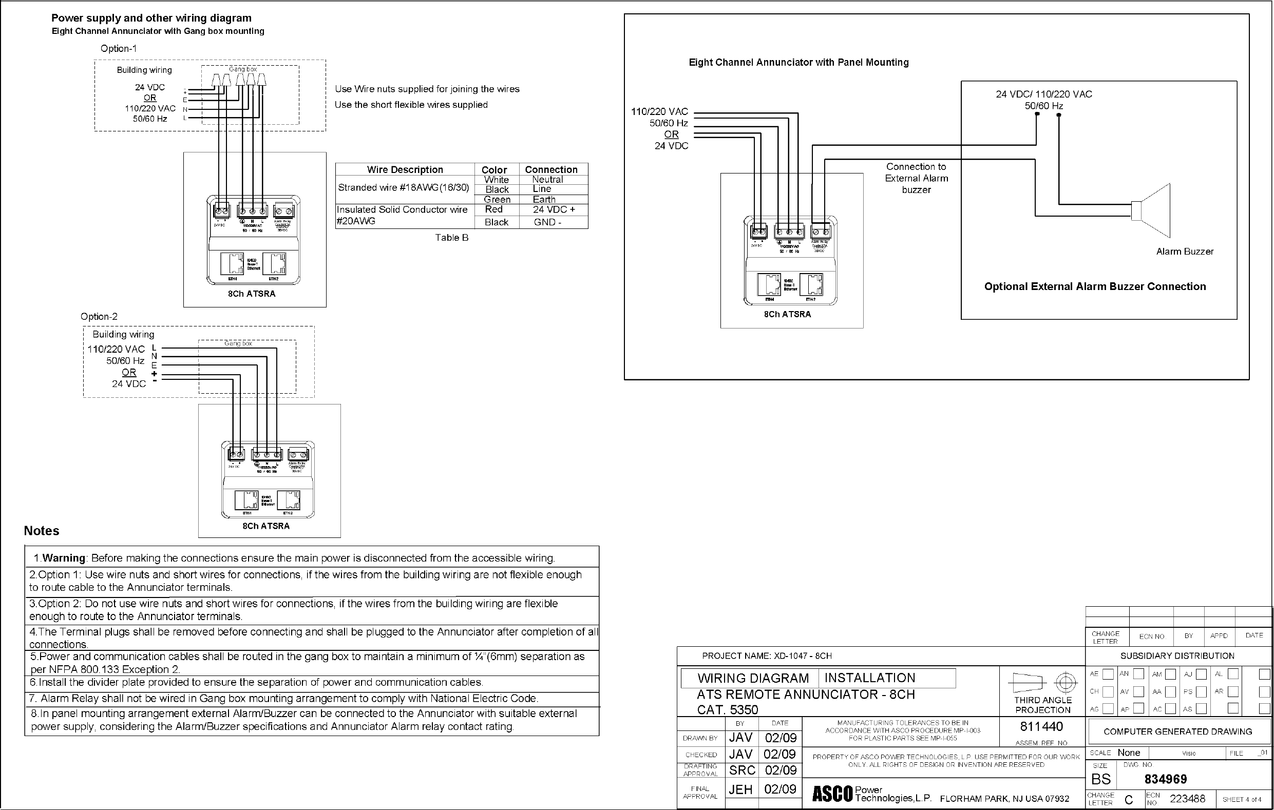 Page 4 of 4 - Emerson Emerson-Asco-5350-Eight-Channel-Remote-Annunciator-Diagrams-And-Drawings- PDF File Created From A TIFF Image By Tiff2pdf  Emerson-asco-5350-eight-channel-remote-annunciator-diagrams-and-drawings
