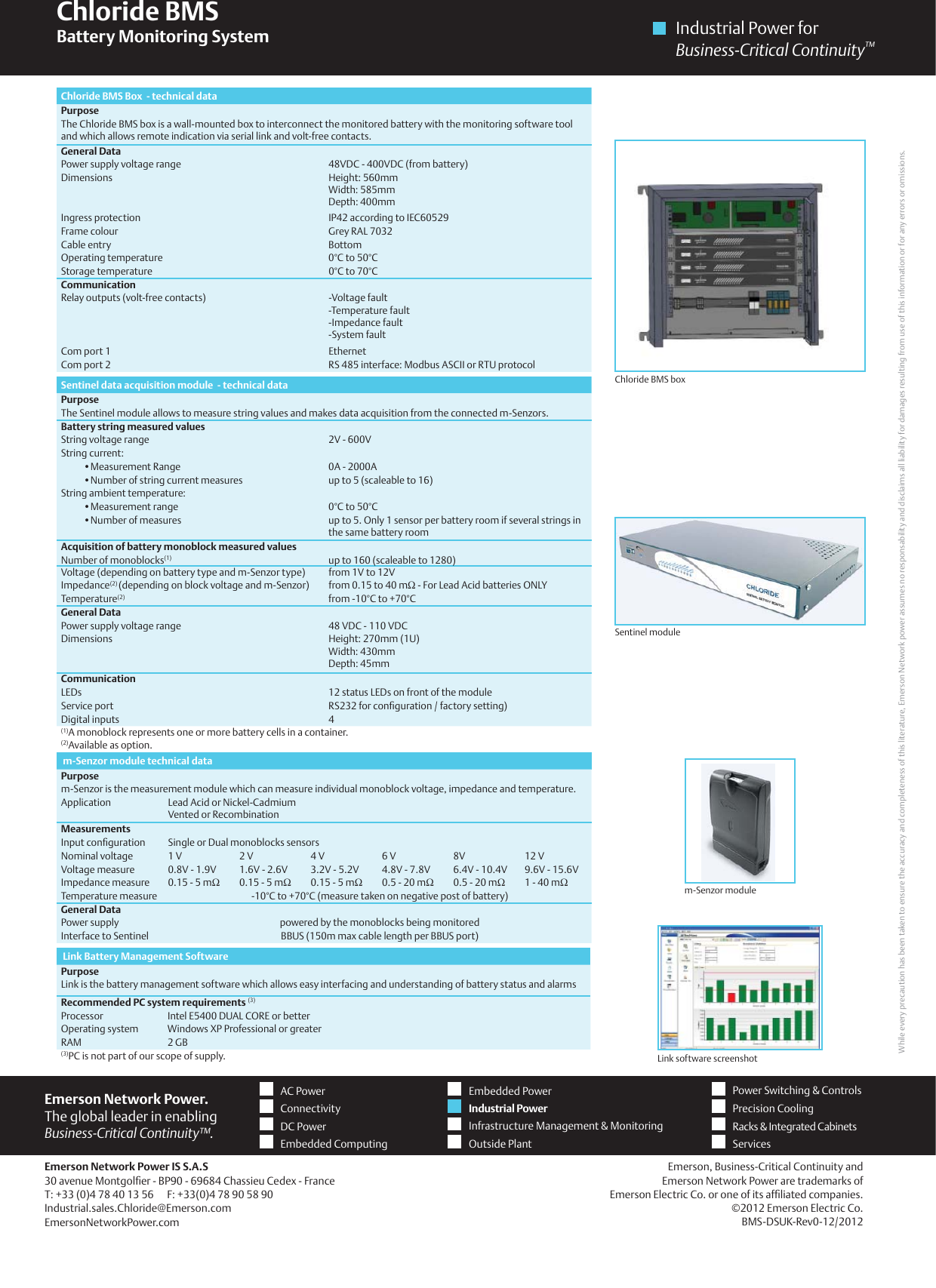 Page 2 of 2 - Emerson Emerson-Bms-Battery-Monitoring-System-Brochures-And-Data-Sheets- BMS PDS1  Emerson-bms-battery-monitoring-system-brochures-and-data-sheets