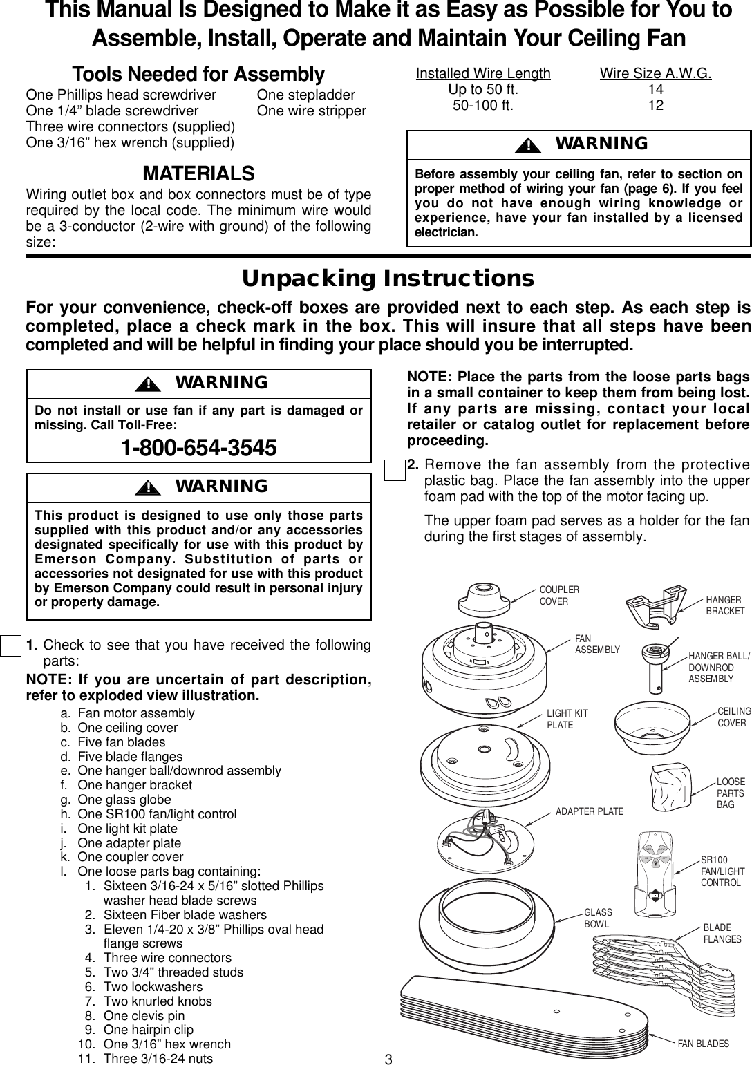 Page 3 of 8 - Emerson Emerson-Cf925Bk00-Owners-Manual- BP72 COOLER  Emerson-cf925bk00-owners-manual