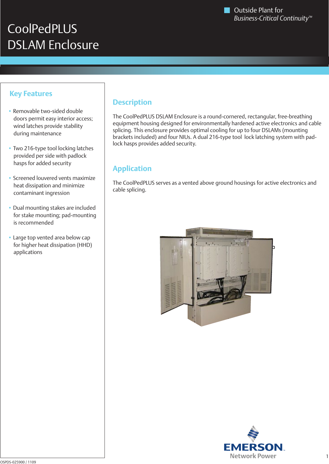 Page 1 of 2 - Emerson Emerson-Coolpedplus-Dslam-Brochures-And-Data-Sheets- Emerson-coolpedplus-dslam-brochures-and-data-sheets