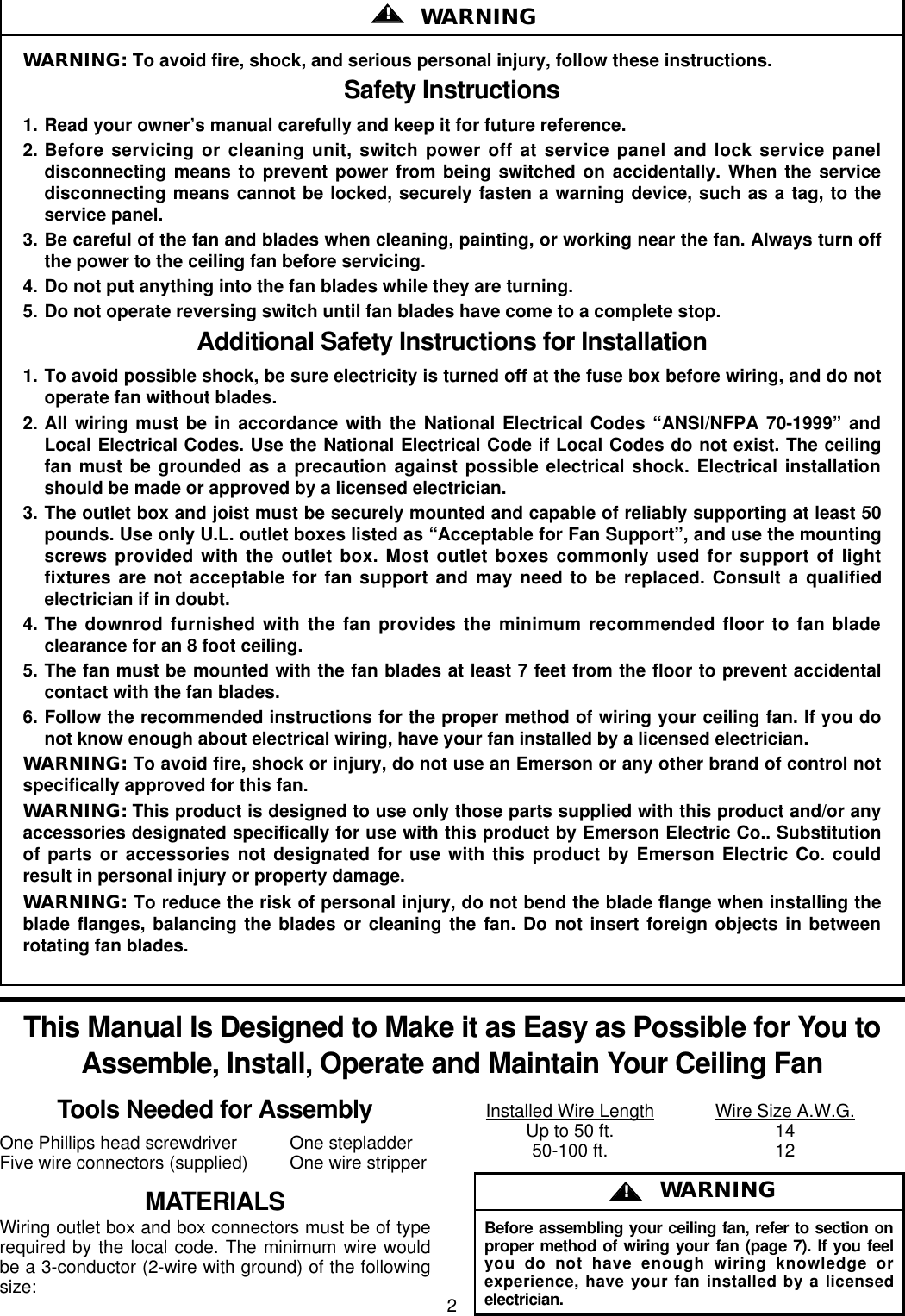 Page 2 of 12 - Emerson Emerson-Cornerstone-Cf1Orb01-Users-Manual- BP7250 CF1 Owner's Manual  Emerson-cornerstone-cf1orb01-users-manual