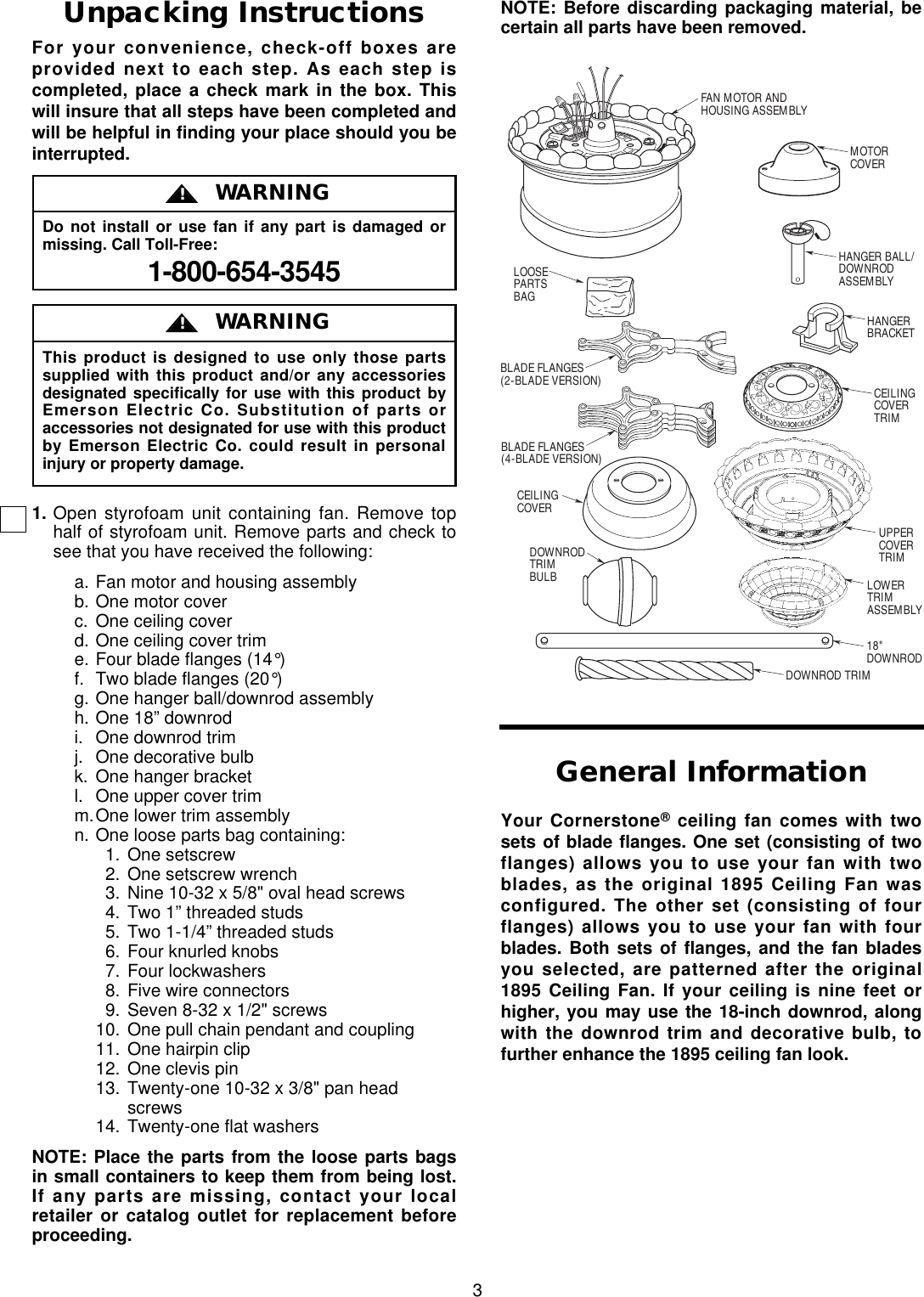 Page 3 of 12 - Emerson Emerson-Cornerstone-Cf1Orb01-Users-Manual- BP7250 CF1 Owner's Manual  Emerson-cornerstone-cf1orb01-users-manual