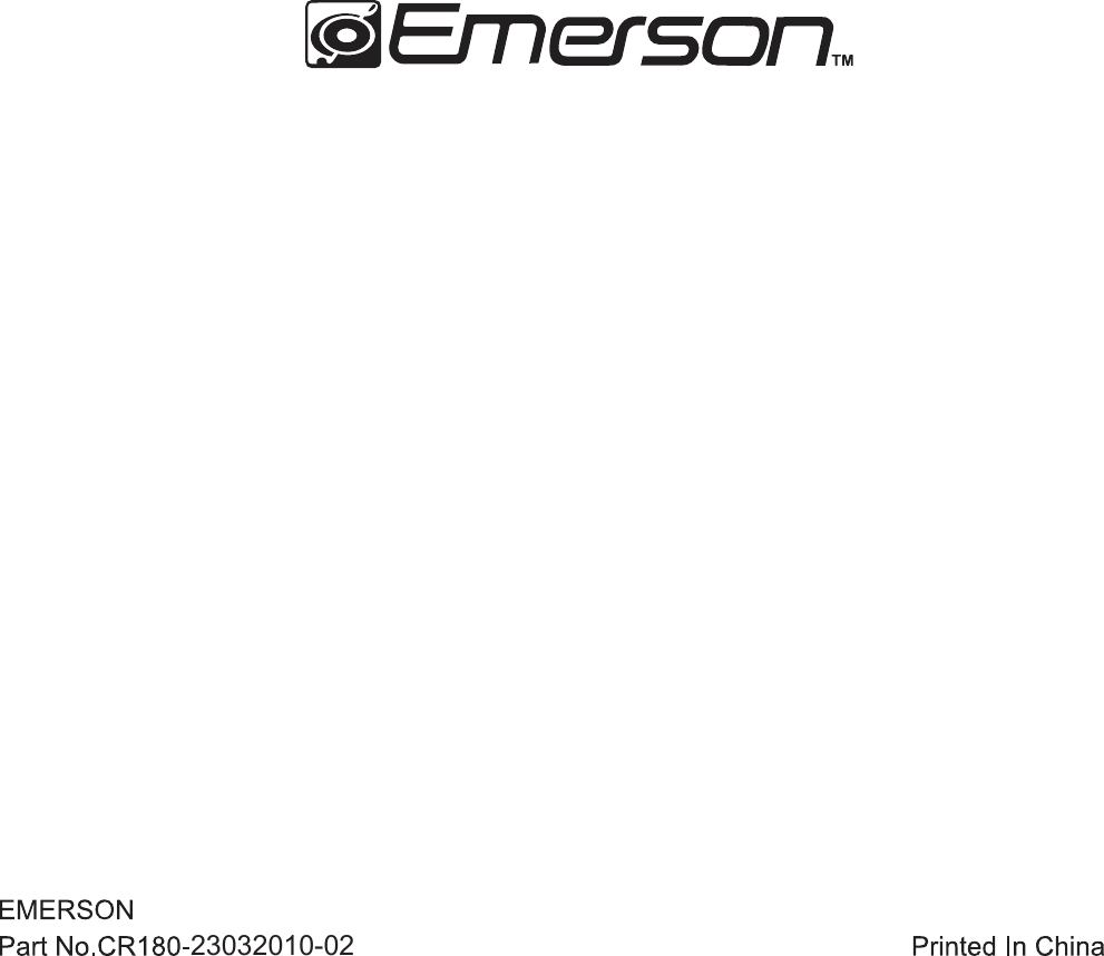 Page 11 of 11 - Emerson Emerson-Cr180-Users-Manual-  Emerson-cr180-users-manual