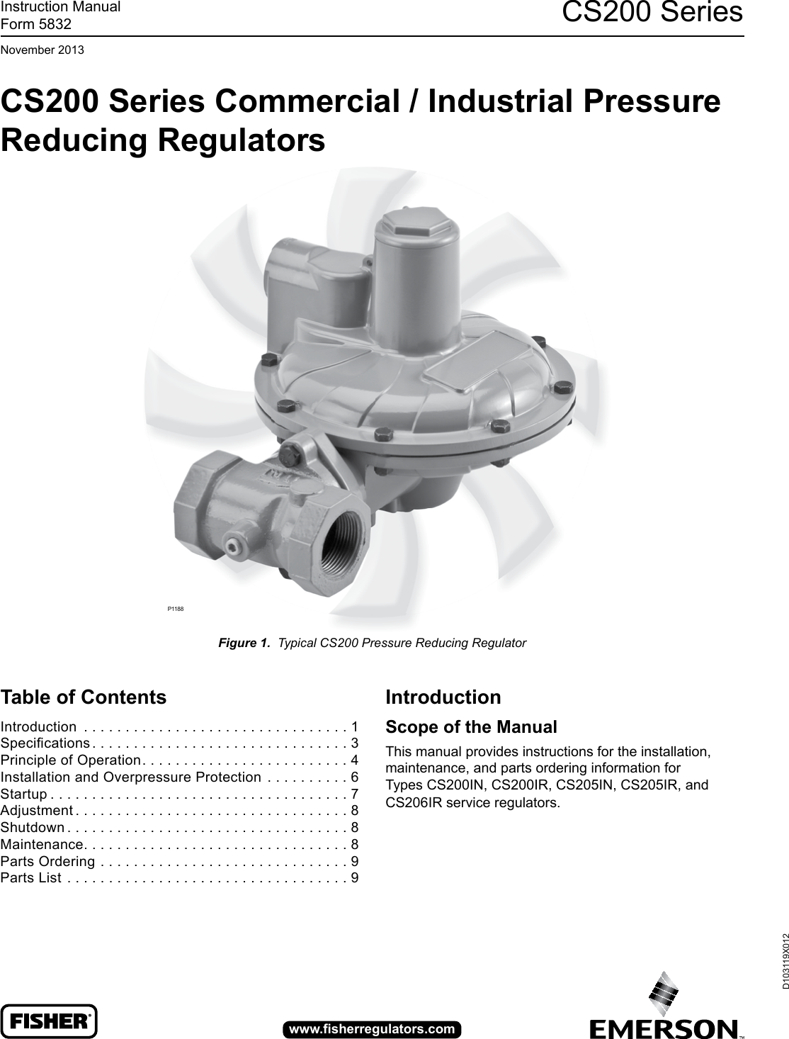 Page 1 of 12 - Emerson Emerson-Cs200-Series-Pressure-Reducing-Regulators-Instruction-Manual-  Emerson-cs200-series-pressure-reducing-regulators-instruction-manual