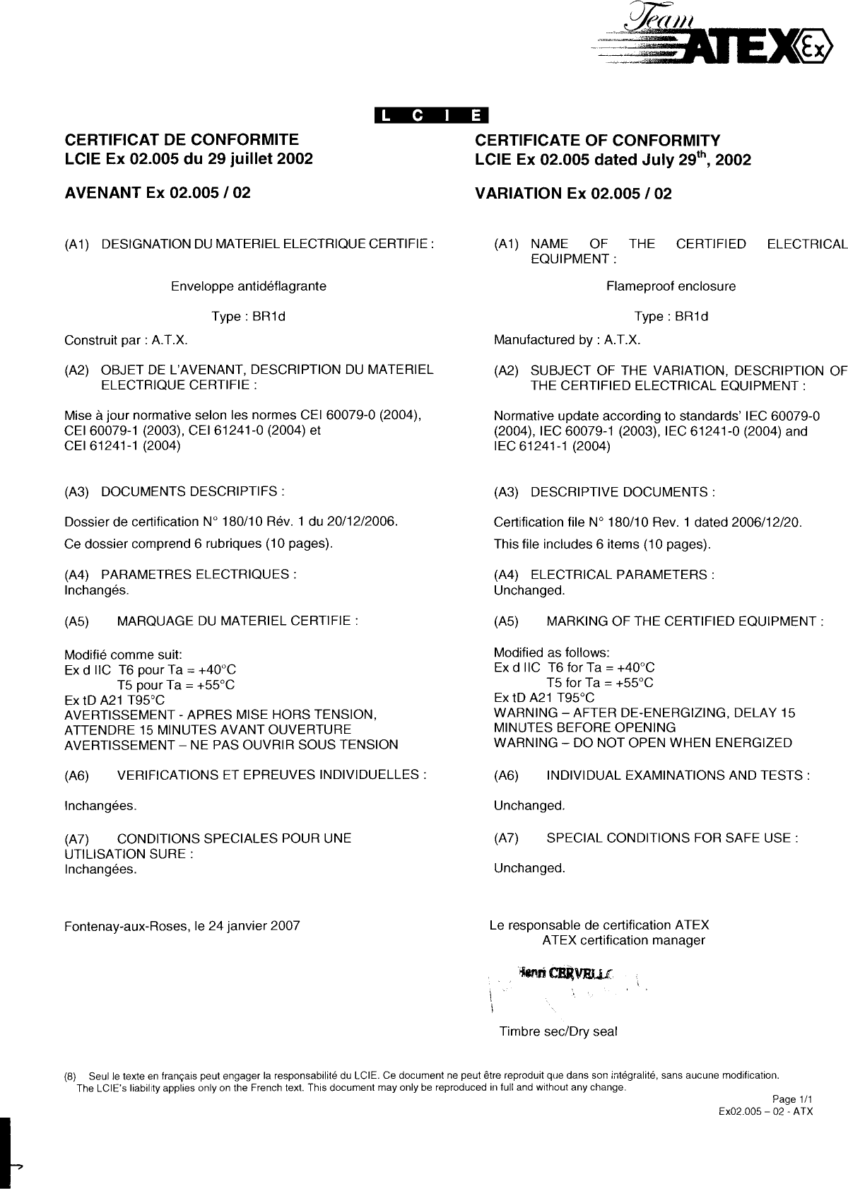 Page 7 of 9 - Emerson Emerson-D-Control-Station-Flameproof-Certificate- Emerson-d-control-station-flameproof-certificate