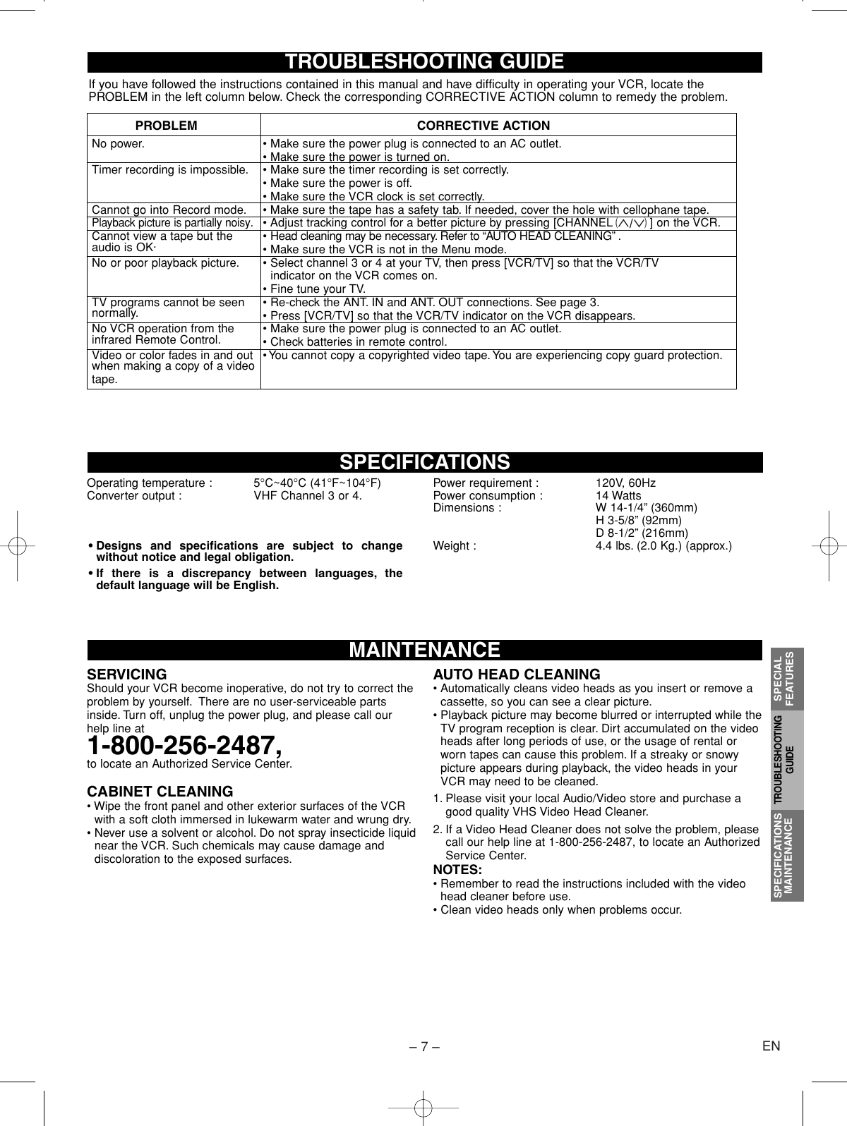 Page 7 of 8 - Emerson Emerson-Ewv401B-Owners-Manual- HB3J1UD.QX33  Emerson-ewv401b-owners-manual
