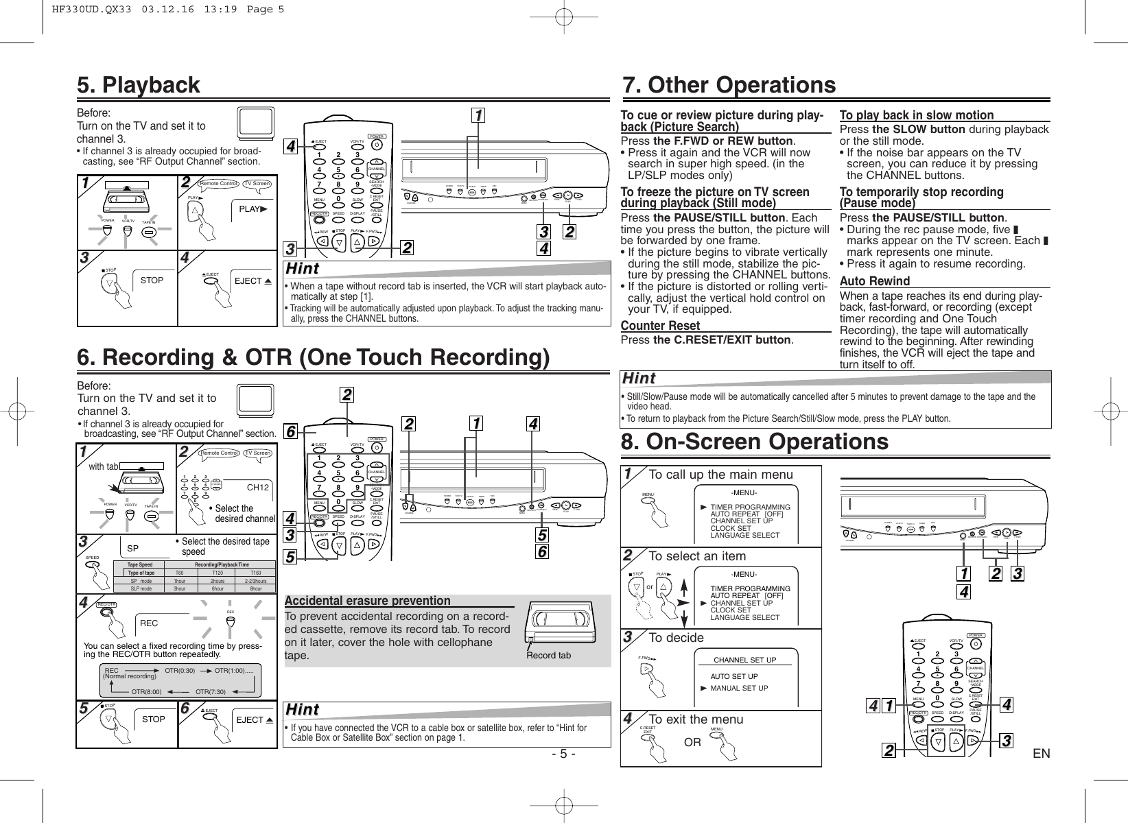 Page 5 of 8 - Emerson Emerson-Ewv404-Owners-Manual- HF330UD.QX33  Emerson-ewv404-owners-manual