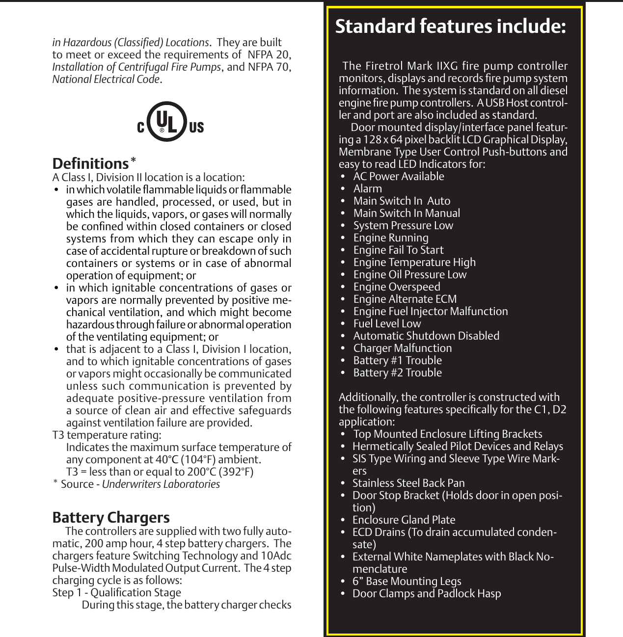 Page 3 of 4 - Emerson Emerson-Firetrol-Fta1100-H-Diesel-Engine-Fire-Pump-Controller-Brochures-And-Data-Sheets-  Emerson-firetrol-fta1100-h-diesel-engine-fire-pump-controller-brochures-and-data-sheets