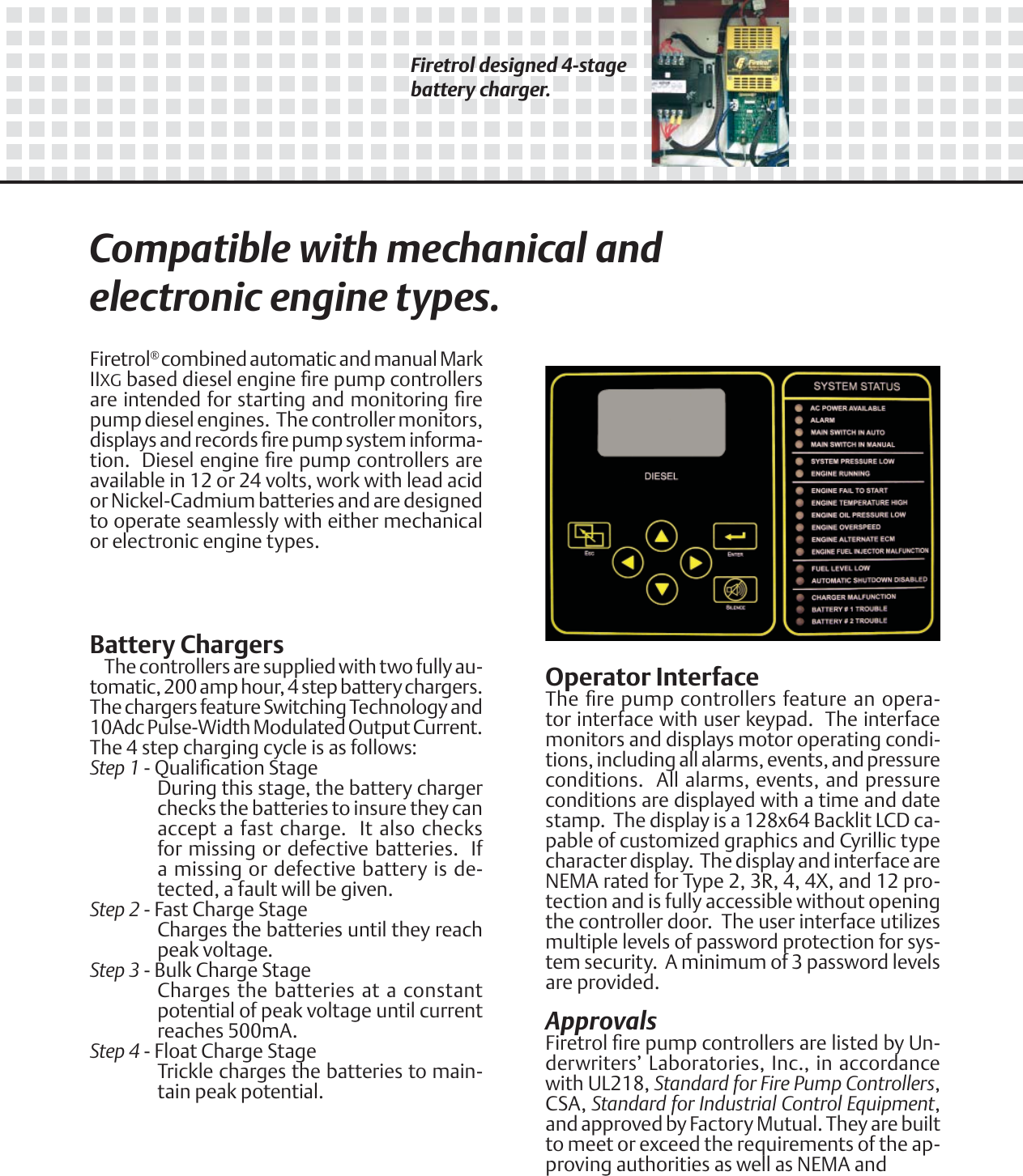 Page 2 of 4 - Emerson Emerson-Firetrol-Fta1100-J-Diesel-Engine-Fire-Pump-Controller-Brochures-And-Data-Sheets-  Emerson-firetrol-fta1100-j-diesel-engine-fire-pump-controller-brochures-and-data-sheets