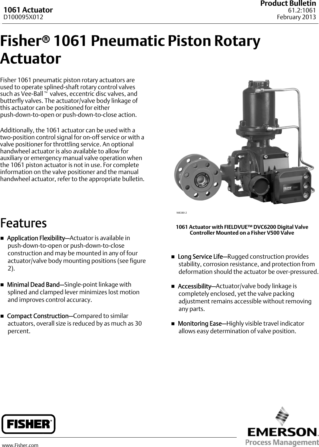 Page 1 of 8 - Emerson Emerson-Fisher-1061-Data-Sheet-  Emerson-fisher-1061-data-sheet