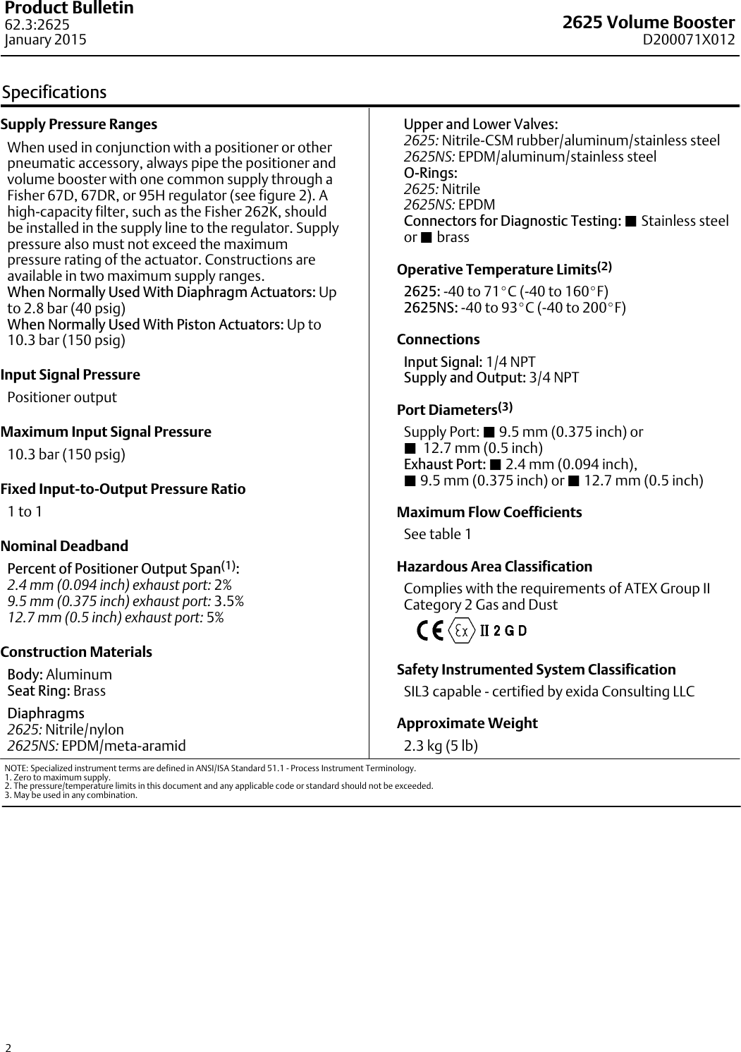 Page 2 of 8 - Emerson Emerson-Fisher-2625-And-2625Ns-Data-Sheet- D200071X012_Jan15_AQ  Emerson-fisher-2625-and-2625ns-data-sheet