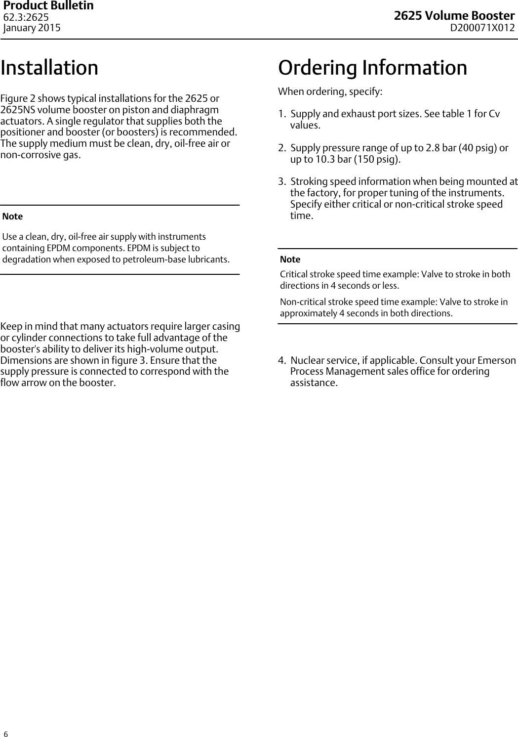 Page 6 of 8 - Emerson Emerson-Fisher-2625-And-2625Ns-Data-Sheet- D200071X012_Jan15_AQ  Emerson-fisher-2625-and-2625ns-data-sheet