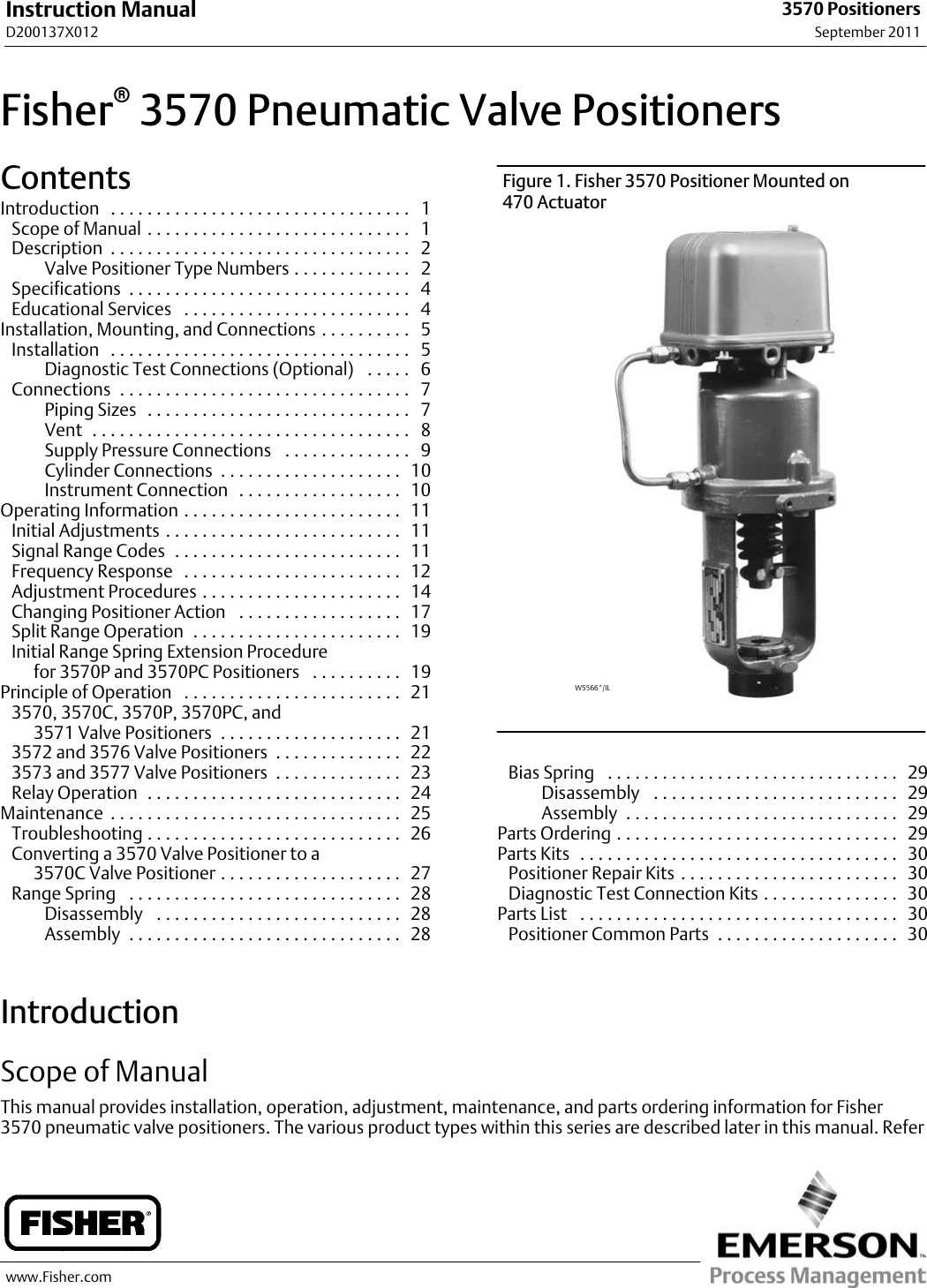 Emerson Fisher 3570 Instruction Manual
