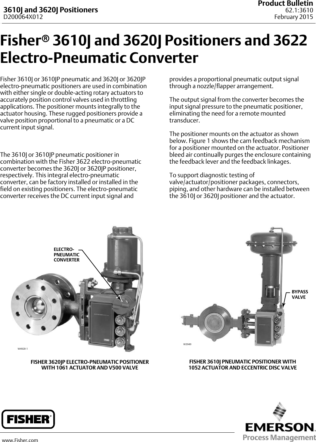 Page 1 of 12 - Emerson Emerson-Fisher-3610J-Data-Sheet- D200064X012_Feb15_AQ  Emerson-fisher-3610j-data-sheet