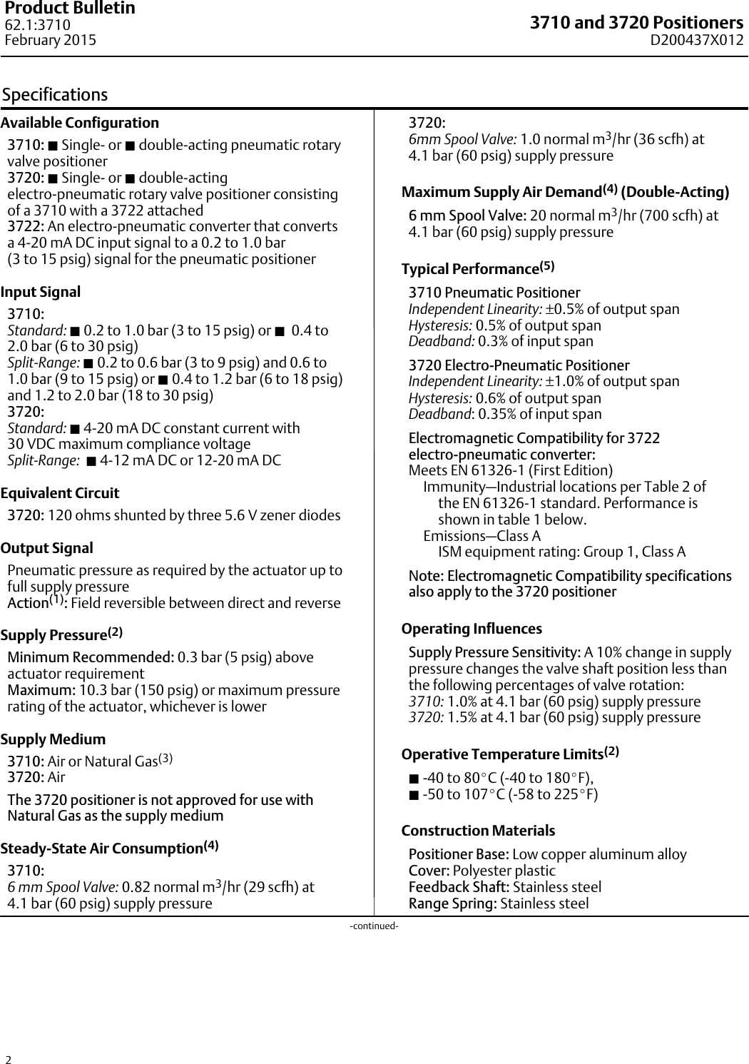 Page 2 of 12 - Emerson Emerson-Fisher-3710-Data-Sheet- D200437X012_Feb15_AQ  Emerson-fisher-3710-data-sheet