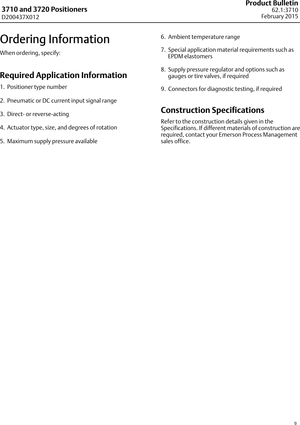 Page 9 of 12 - Emerson Emerson-Fisher-3710-Data-Sheet- D200437X012_Feb15_AQ  Emerson-fisher-3710-data-sheet