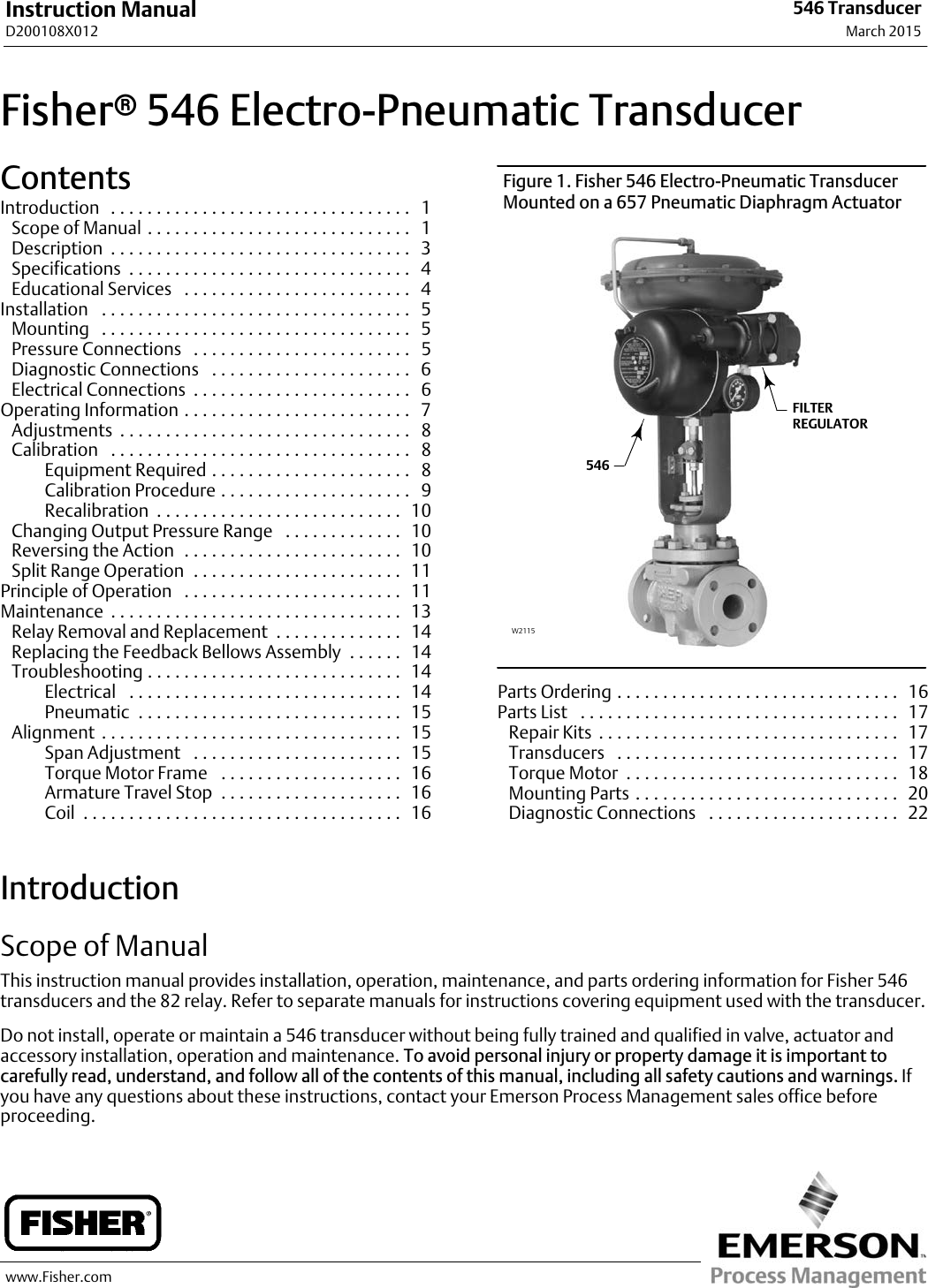 Emerson Fisher 546 Instruction Manual D200108X012_Mar15_AQ