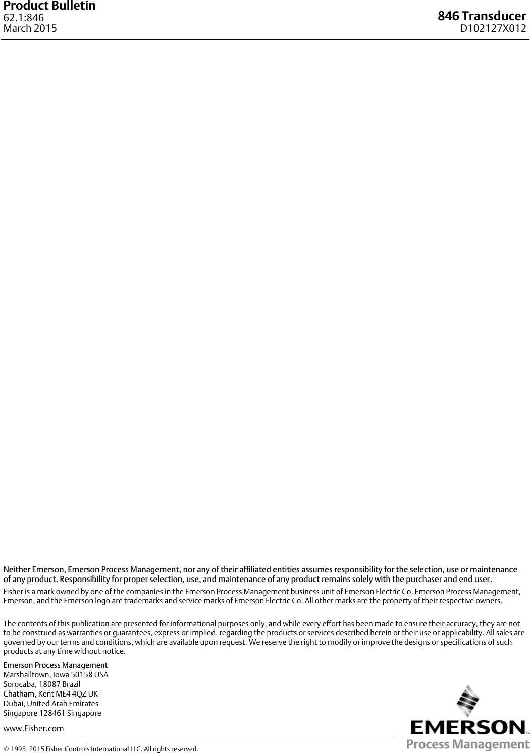 Page 12 of 12 - Emerson Emerson-Fisher-846-Data-Sheet- D102127X012_Mar15_AQ  Emerson-fisher-846-data-sheet
