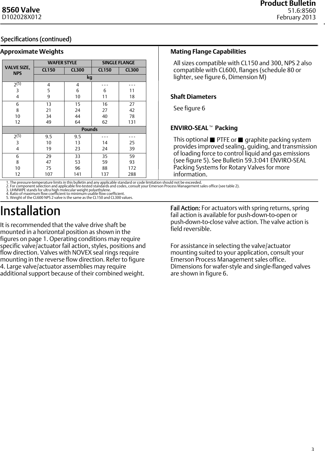 Page 3 of 12 - Emerson Emerson-Fisher-8560-Data-Sheet-  Emerson-fisher-8560-data-sheet