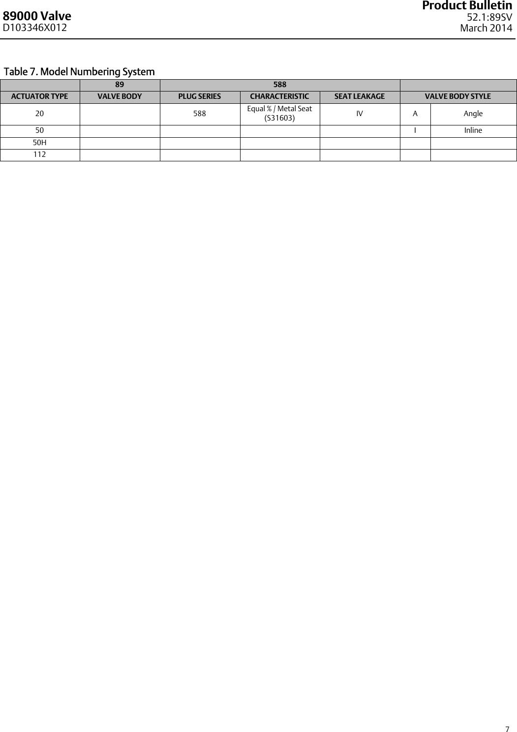 Page 7 of 8 - Emerson Emerson-Fisher-Baumann-89000-Data-Sheet-  Emerson-fisher-baumann-89000-data-sheet