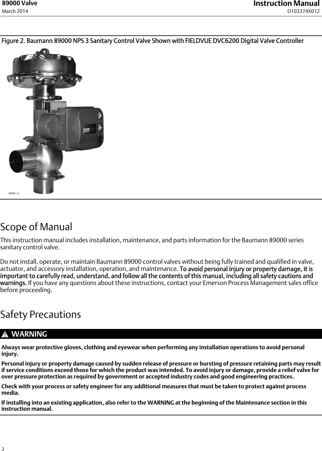 Page 2 of 12 - Emerson Emerson-Fisher-Baumann-89000-Instruction-Manual-  Emerson-fisher-baumann-89000-instruction-manual