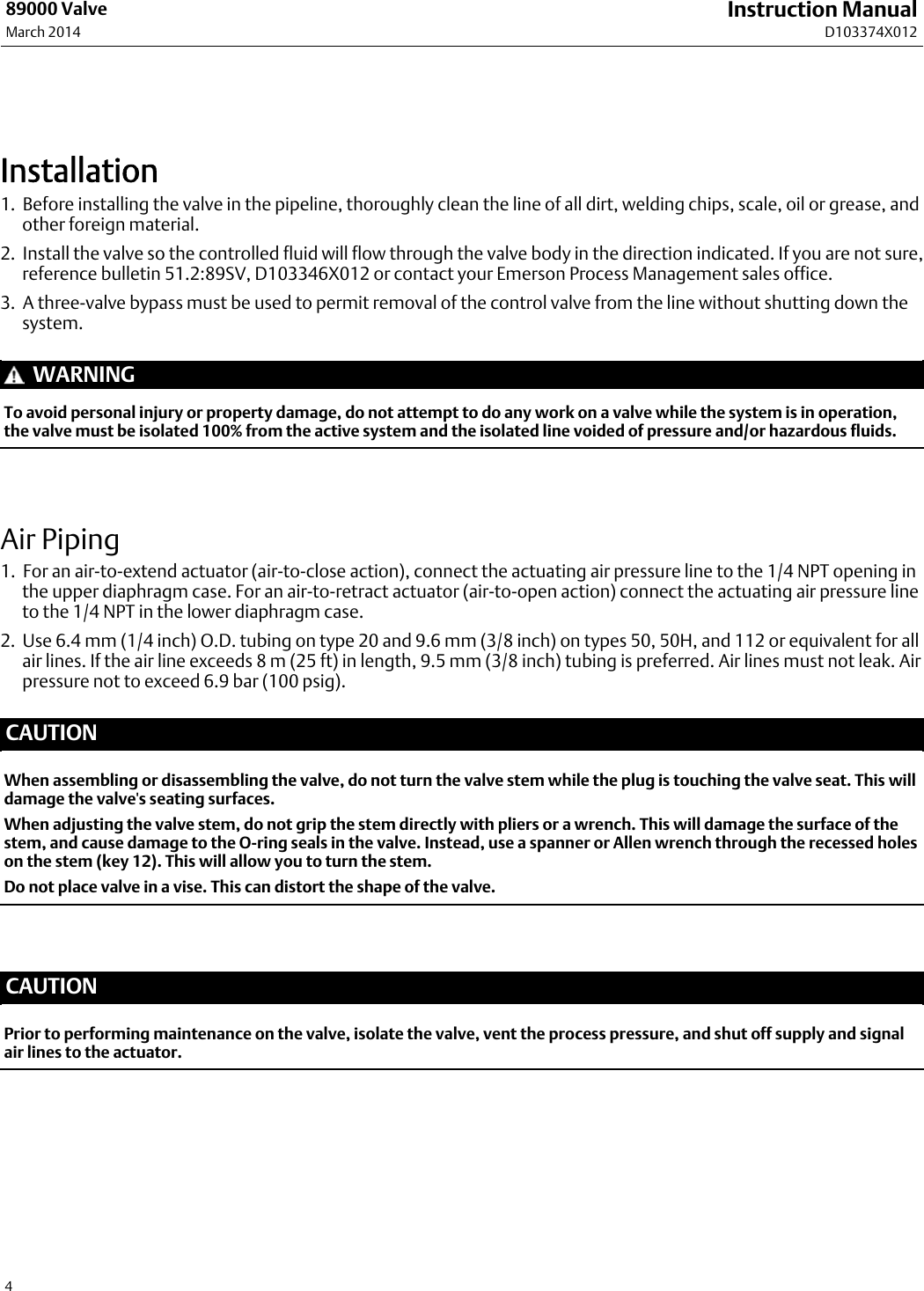 Page 4 of 12 - Emerson Emerson-Fisher-Baumann-89000-Instruction-Manual-  Emerson-fisher-baumann-89000-instruction-manual