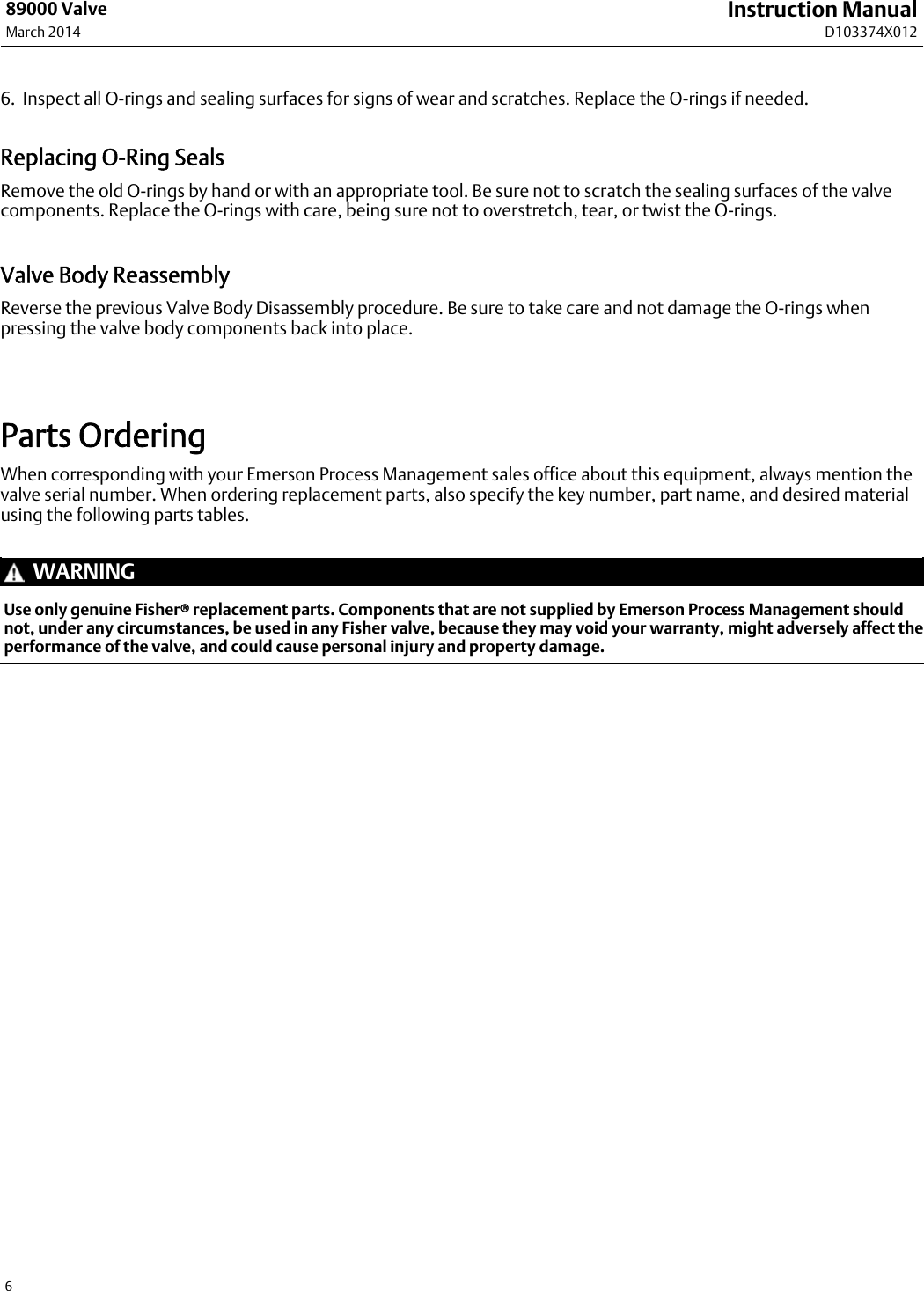 Page 6 of 12 - Emerson Emerson-Fisher-Baumann-89000-Instruction-Manual-  Emerson-fisher-baumann-89000-instruction-manual