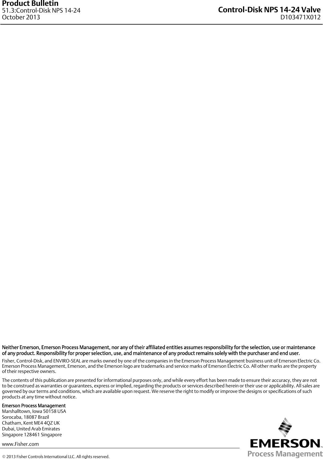 Page 12 of 12 - Emerson Emerson-Fisher-Control-Disk-Data-Sheet-  Emerson-fisher-control-disk-data-sheet