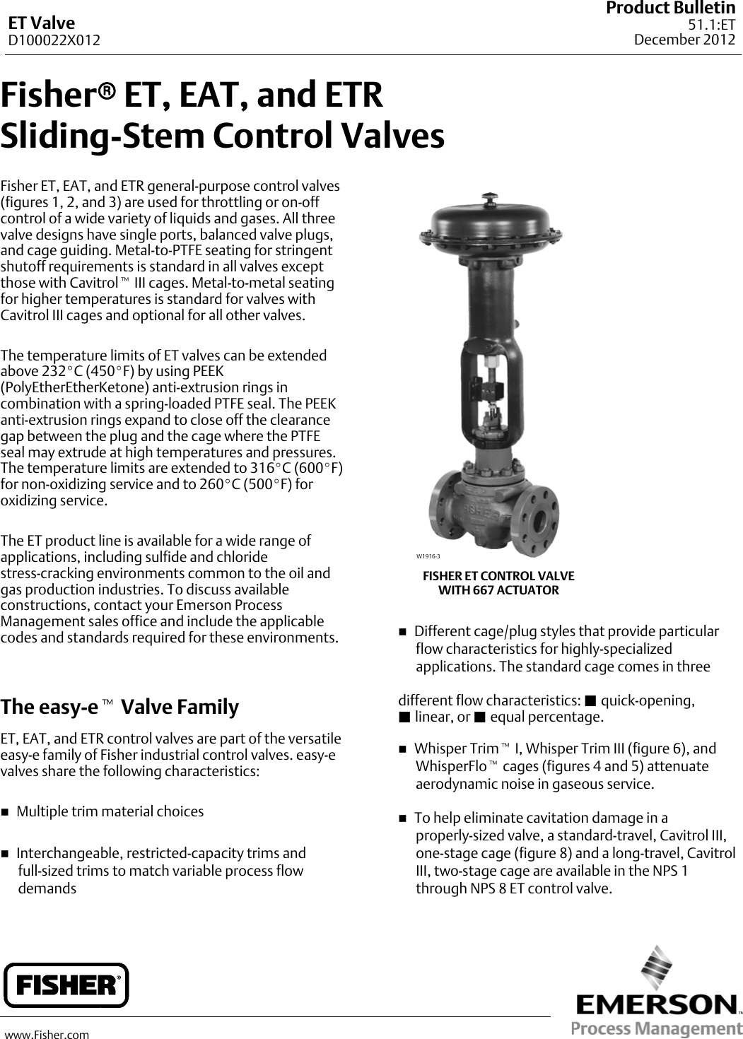 Emerson Fisher Easy E Et Data Sheet