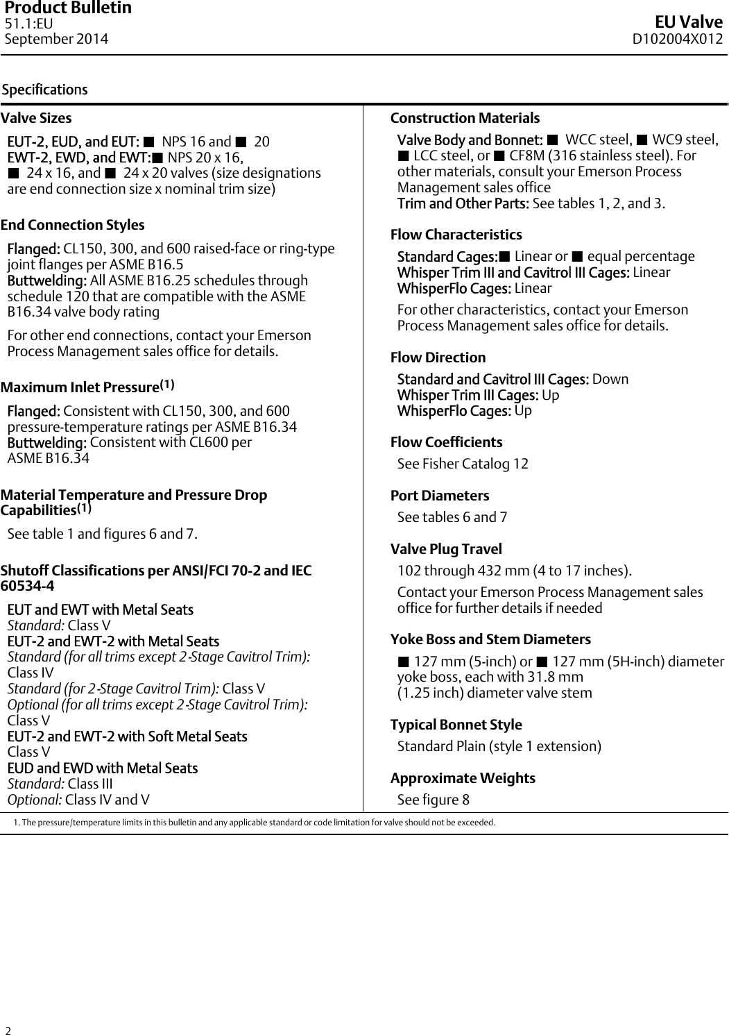 Page 2 of 12 - Emerson Emerson-Fisher-Eu-Data-Sheet-  Emerson-fisher-eu-data-sheet