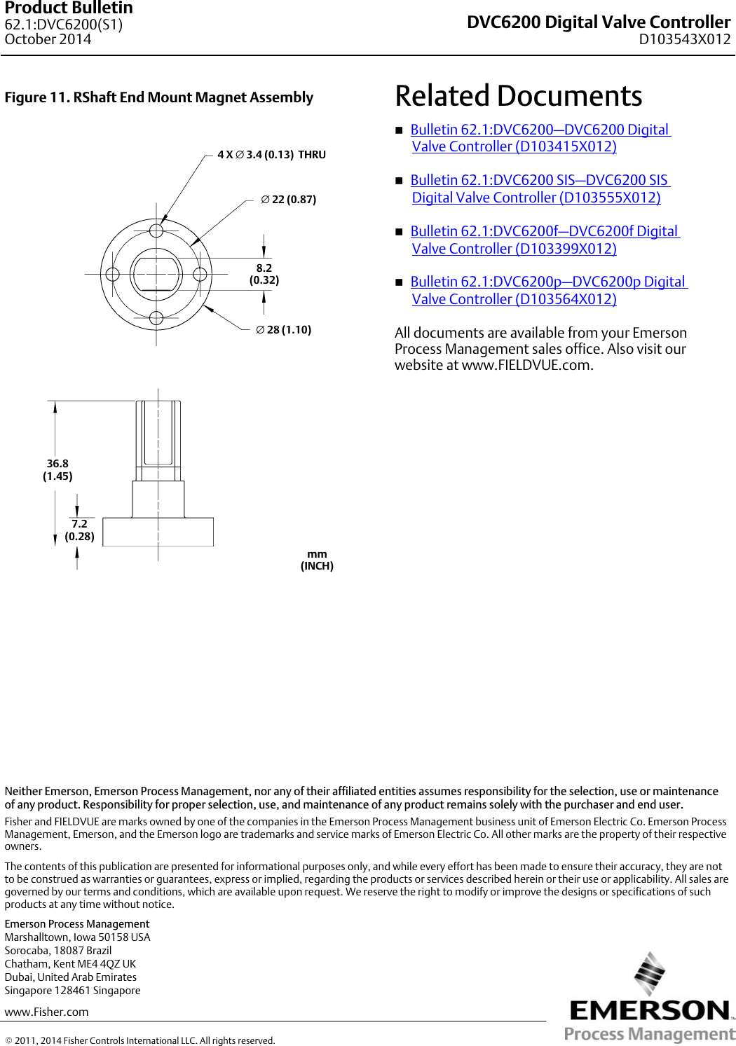 Page 8 of 8 - Emerson Emerson-Fisher-Fieldvuedvc6200-Digital-Valve-Controller-Data-Sheet- D103543X012_Oct14_AQ  Emerson-fisher-fieldvuedvc6200-digital-valve-controller-data-sheet