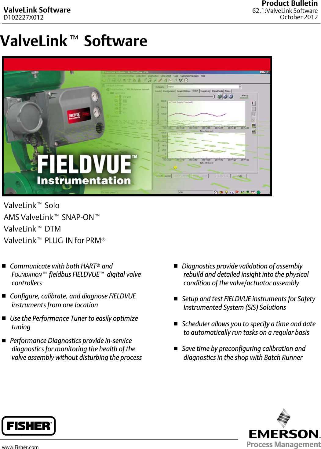 Page 1 of 12 - Emerson Emerson-Fisher-Valvelink-Software-Data-Sheet-  Emerson-fisher-valvelink-software-data-sheet