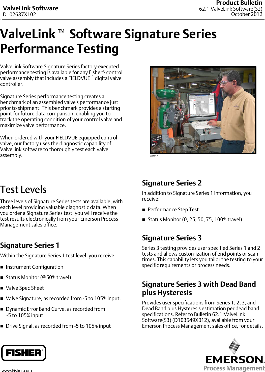 Page 1 of 2 - Emerson Emerson-Fisher-Valvelink-Software-Data-Sheet-  Emerson-fisher-valvelink-software-data-sheet