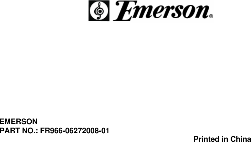 Page 10 of 10 - Emerson Emerson-Fr966-Owners-Manual FR966 Instruction Manual 2008.6.27
