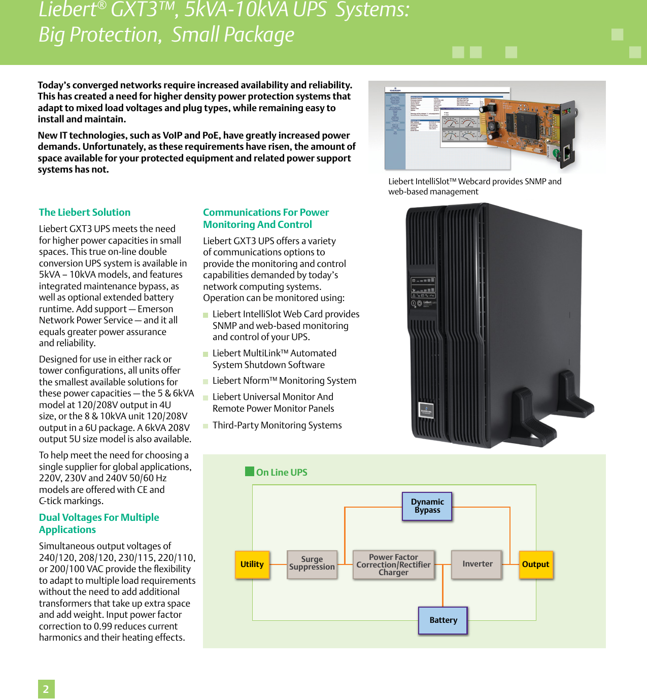 Page 2 of 8 - Emerson Emerson-Liebert-Gxt3-On-Line-Ups-5-10-Kva-Brochures-And-Data-Sheets-  Emerson-liebert-gxt3-on-line-ups-5-10-kva-brochures-and-data-sheets