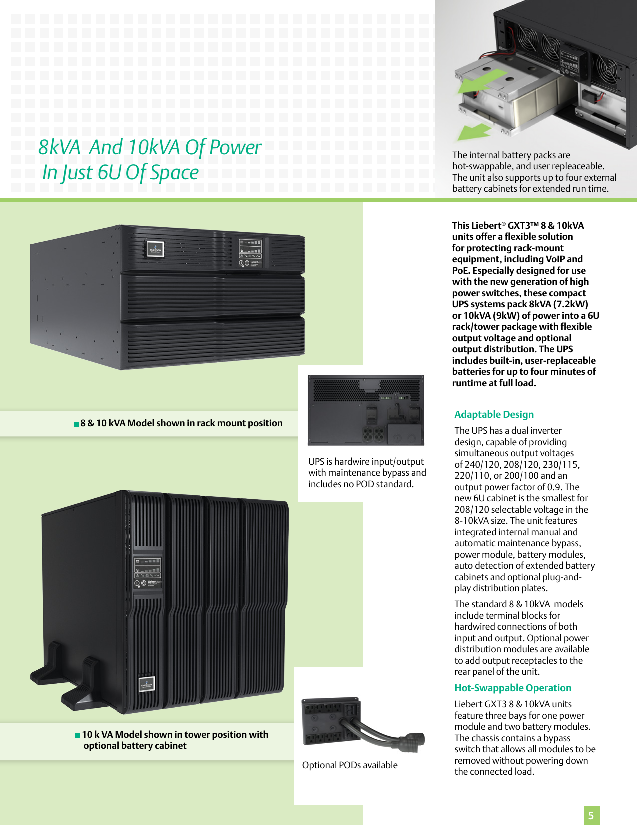 Page 5 of 8 - Emerson Emerson-Liebert-Gxt3-On-Line-Ups-5-10-Kva-Brochures-And-Data-Sheets-  Emerson-liebert-gxt3-on-line-ups-5-10-kva-brochures-and-data-sheets