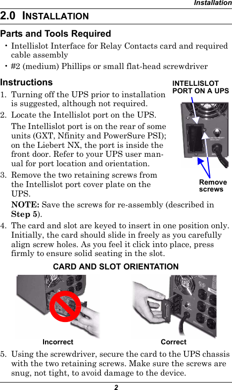 Page 6 of 12 - Emerson Emerson-Liebert-Intellislot-Relay-Card-Users-Manual-  Emerson-liebert-intellislot-relay-card-users-manual