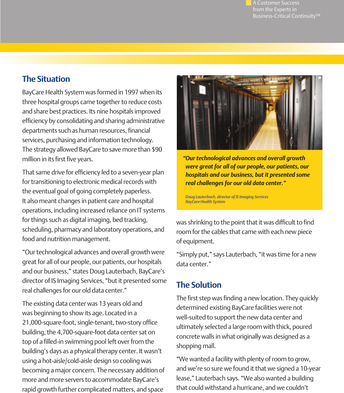 Page 2 of 6 - Emerson Emerson-Liebert-Sitescan-Web-Centralized-Monitoring-And-Control-Case-Studies-  Emerson-liebert-sitescan-web-centralized-monitoring-and-control-case-studies