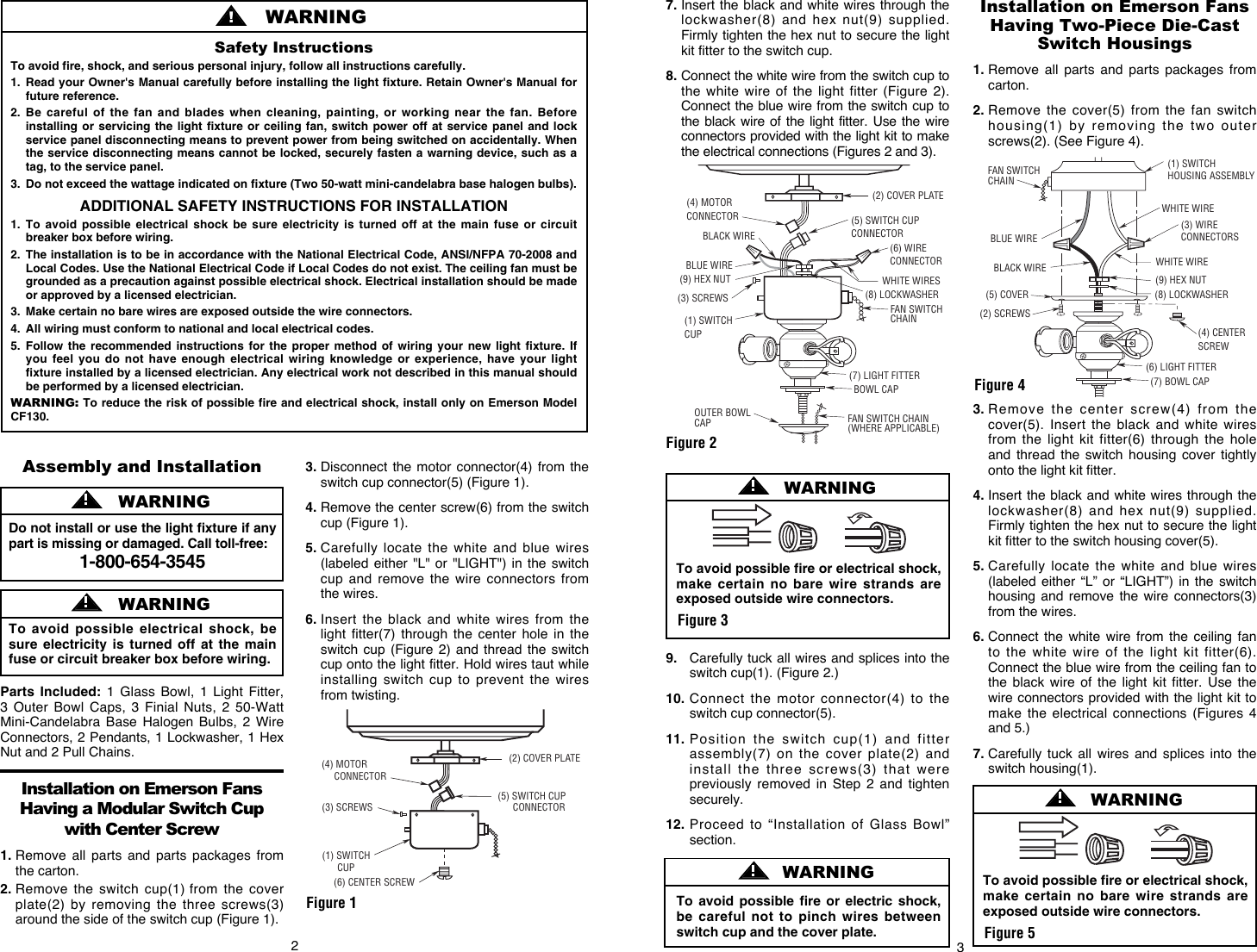 Page 2 of 2 - Emerson Emerson-Lk130-Owners-Manual- BP7414 LK130 Mini Light Kit  Emerson-lk130-owners-manual