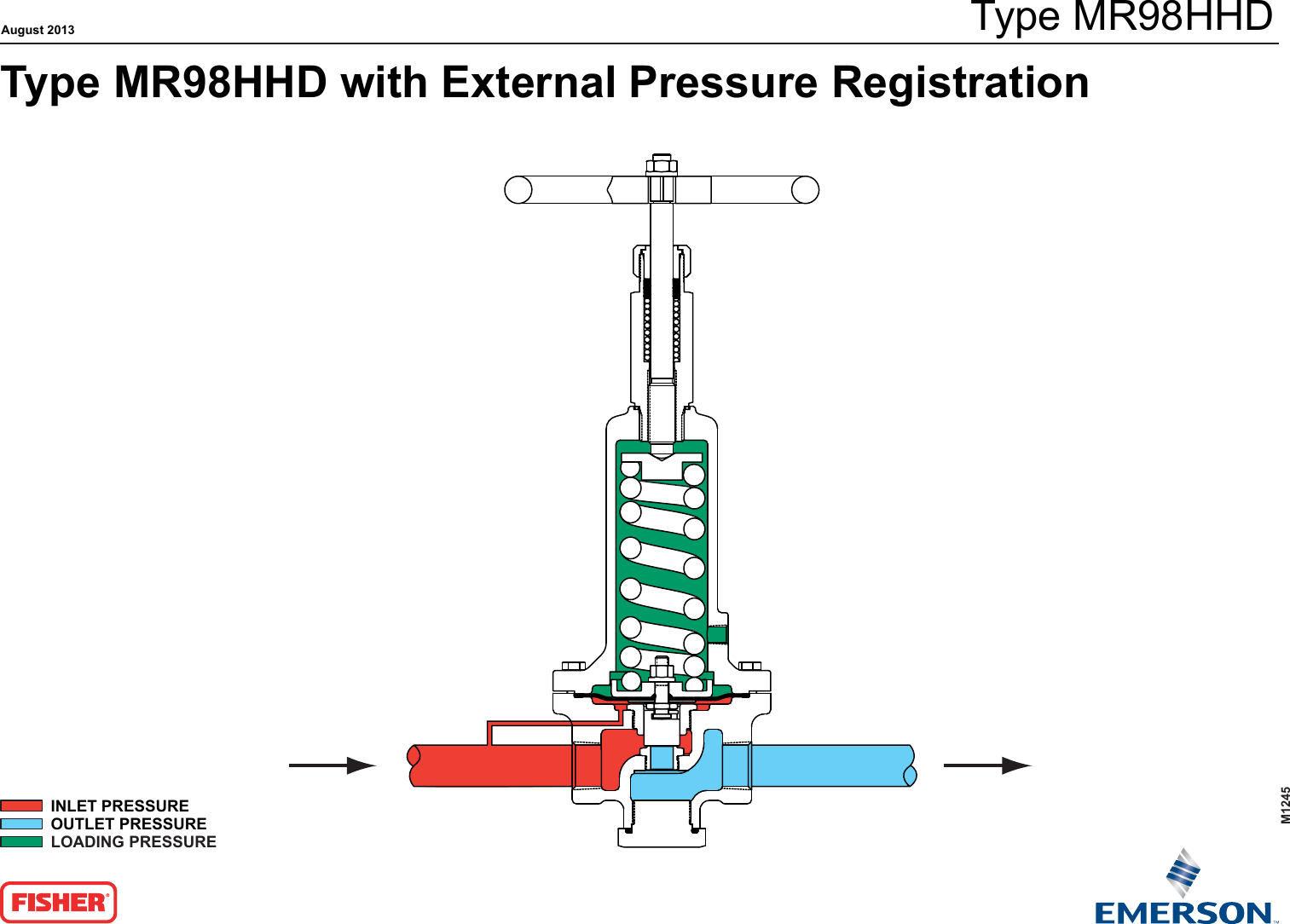 Page 1 of 1 - Emerson Emerson-Mr98-Series-Backpressure-Regulators-Relief-And-Differential-Relief-Valves-Drawings-And-Schematics- M1245_MR98HHD_with_External_Pressure_Registration_Schematic_LR  Emerson-mr98-series-backpressure-regulators-relief-and-differential-relief-valves-drawings-and-schematics