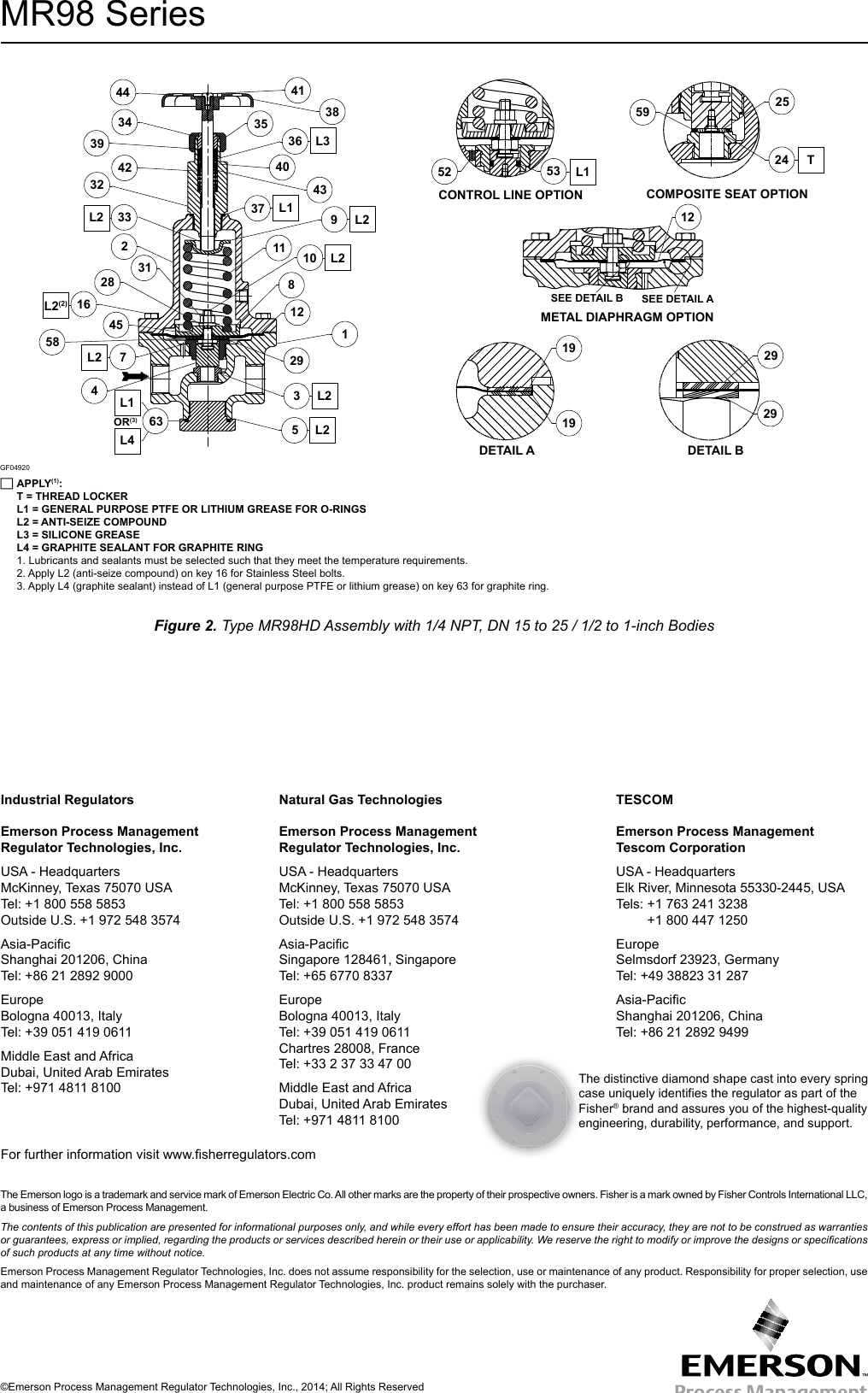 Emerson Mr98 Series Backpressure Regulators Relief And Differential ...