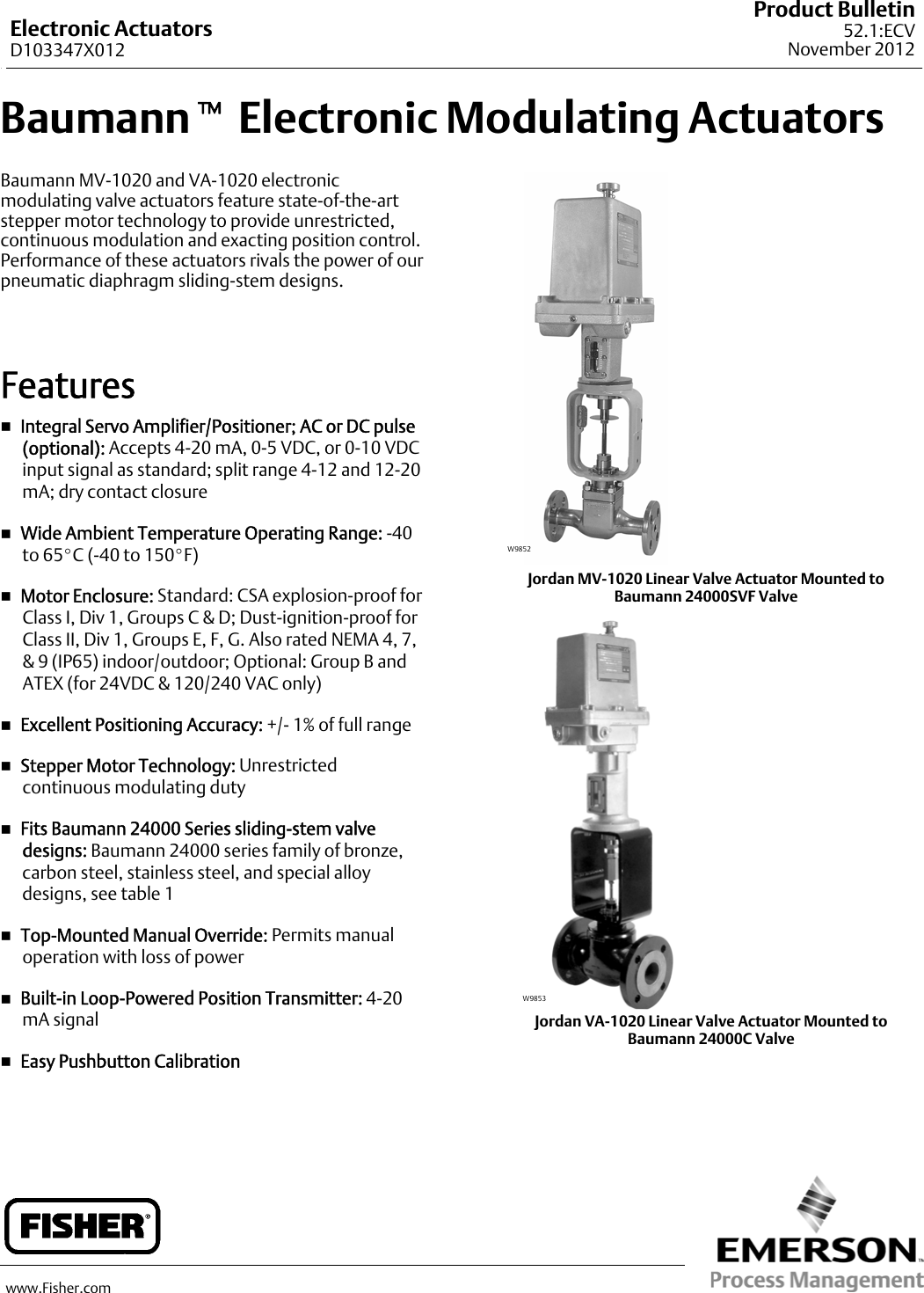 Page 1 of 8 - Emerson Emerson-Mv-1020-Data-Sheet-  Emerson-mv-1020-data-sheet