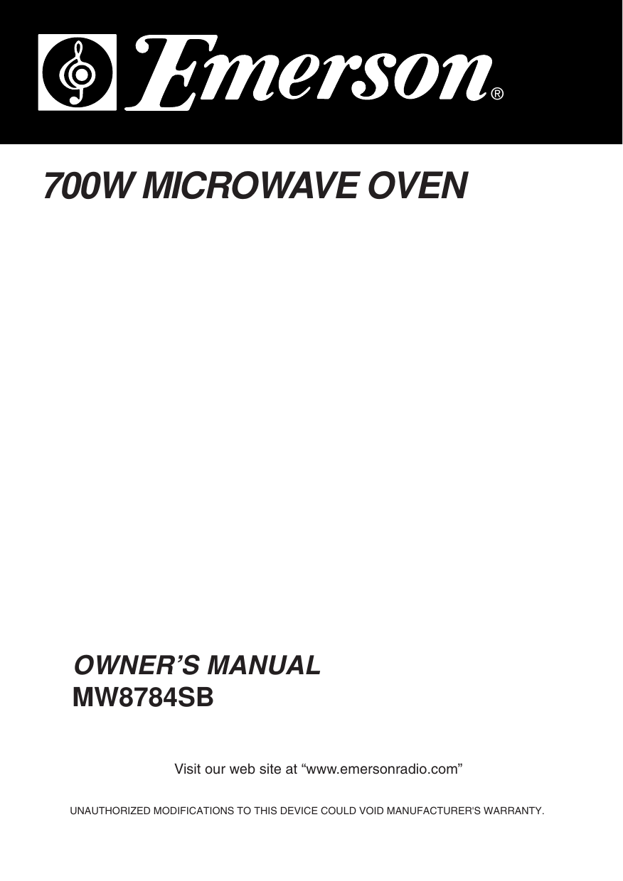 Emerson Mw8784Sb Owners Manual